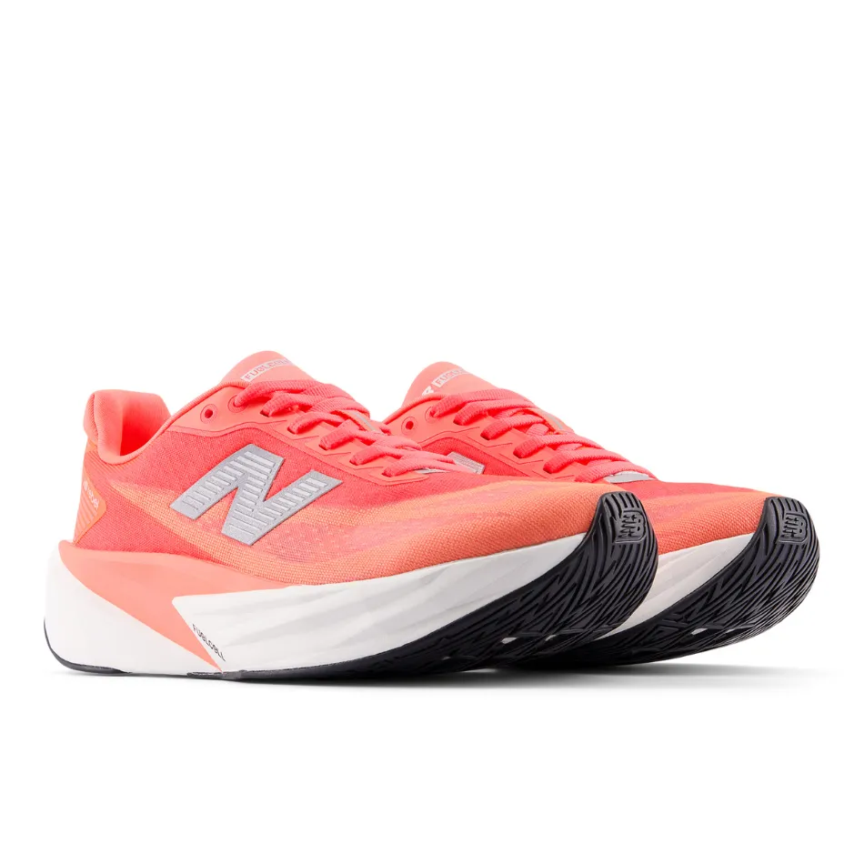 New Balance Women's Fuelcell Rebel V5 Running Shoes in Urgent Red/White/Silver Metallic AW25 badminton shoes