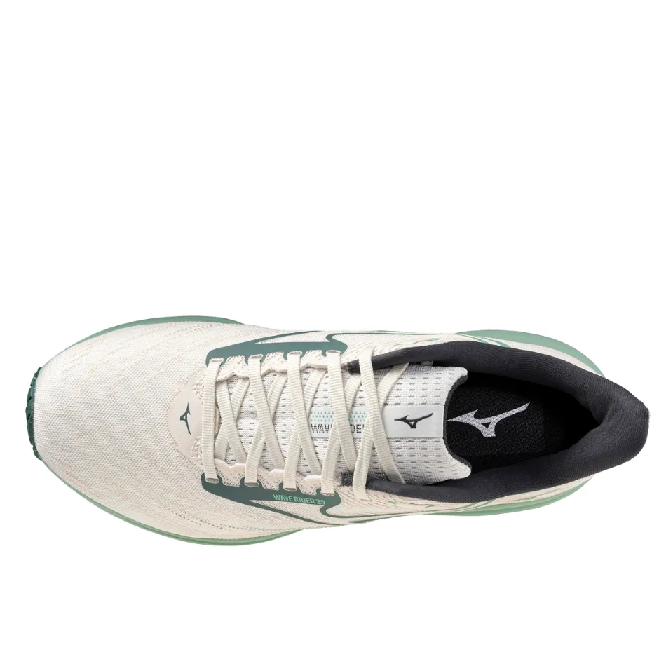 Mizuno Men's Wave Rider 29 Running Shoes in Snow White/Bistro Green/Cr??me De Menthe AW25 marathoners' shoes