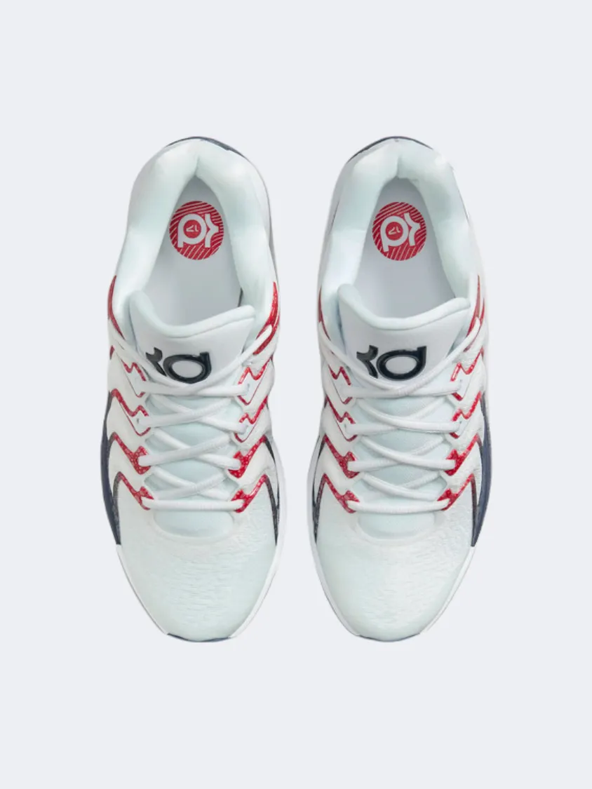 Seamless Inner Construction Shock Resistance Nike Kevin Durant 17 Men Basketball Shoes White/Red/Obsidian