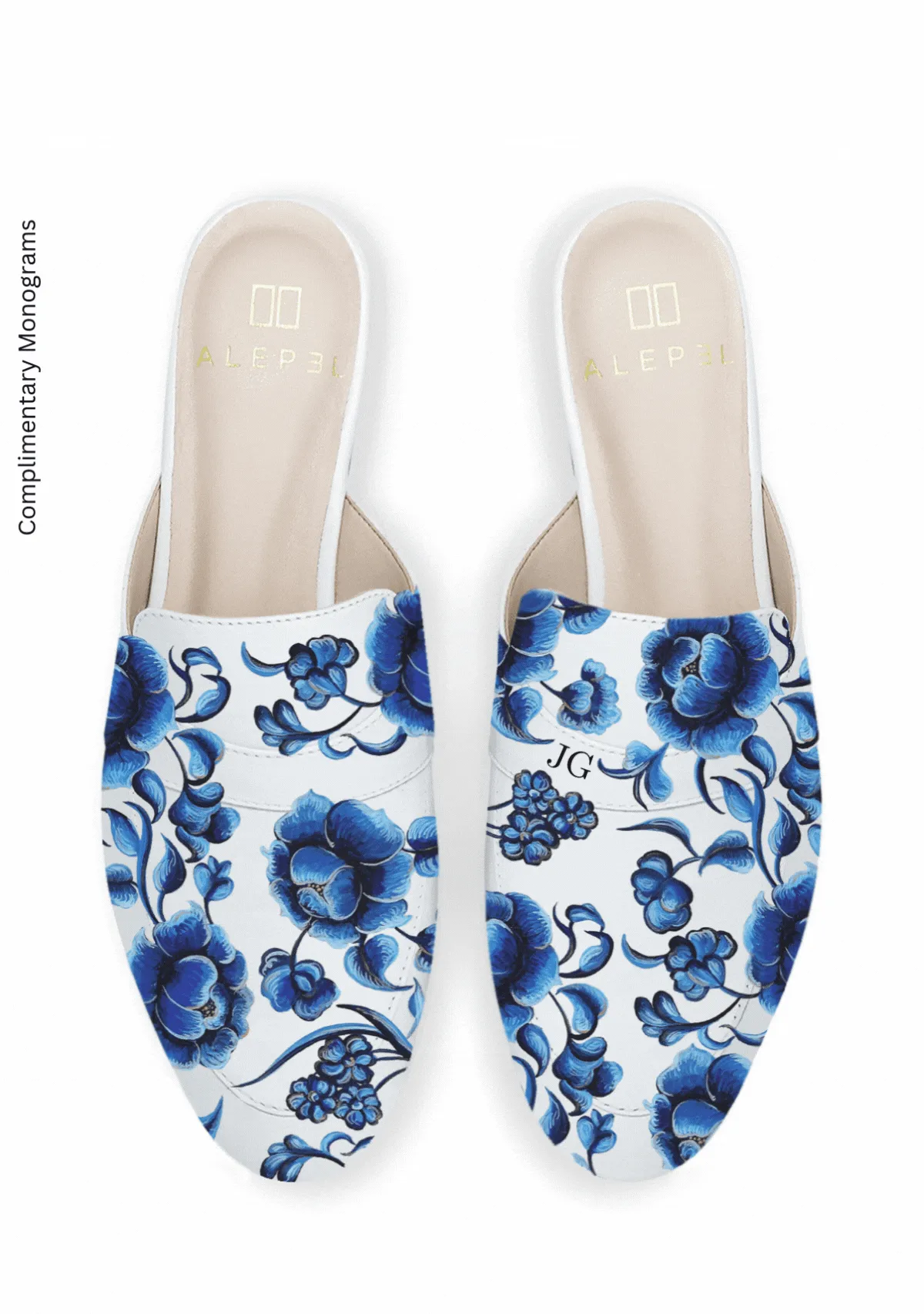 Parisian Flowers White Mule Cozy Foot Step Premium Quality