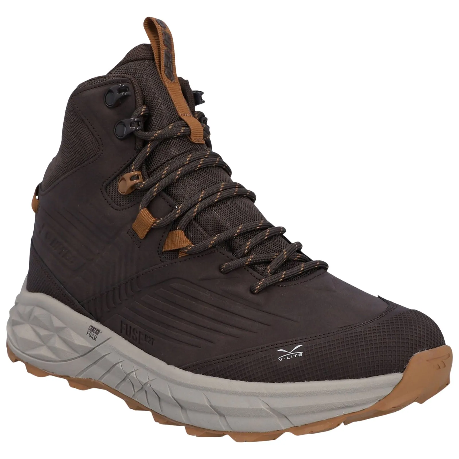 Durable Build Trail Running White Clean Hi-Tec Mens Fuse Trek Waterproof Hiking Boots