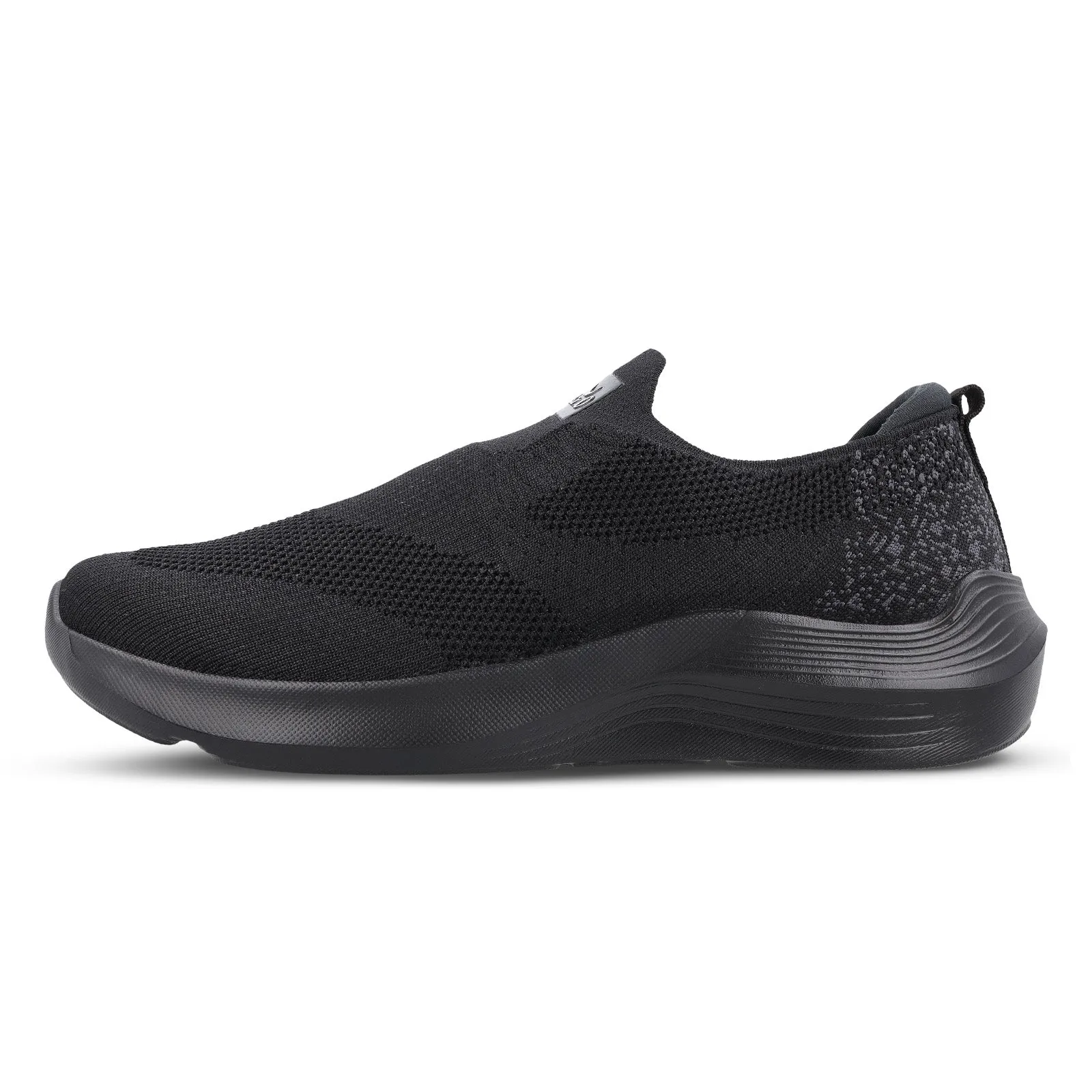 Walkaroo Men Pull-on Belly Shoes - WS9539 Black Comfy Step Shoes