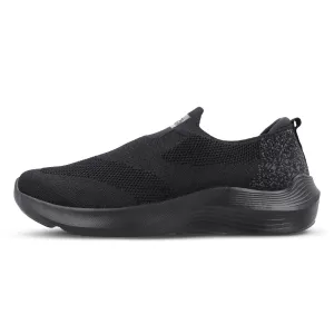 Walkaroo Men Pull-on Belly Shoes - WS9539 Black Comfy Step Shoes