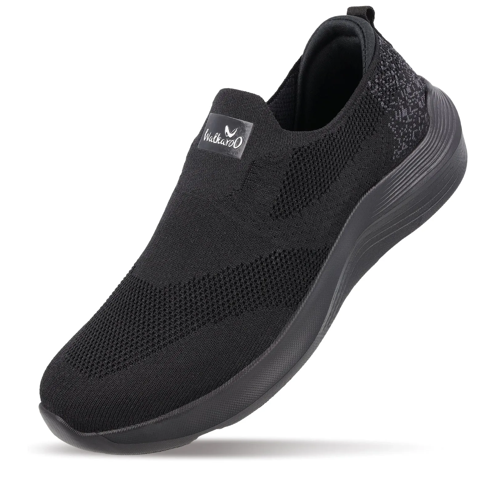 Walkaroo Men Pull-on Belly Shoes - WS9539 Black Walk in Comfort Sole Flexible Slip On