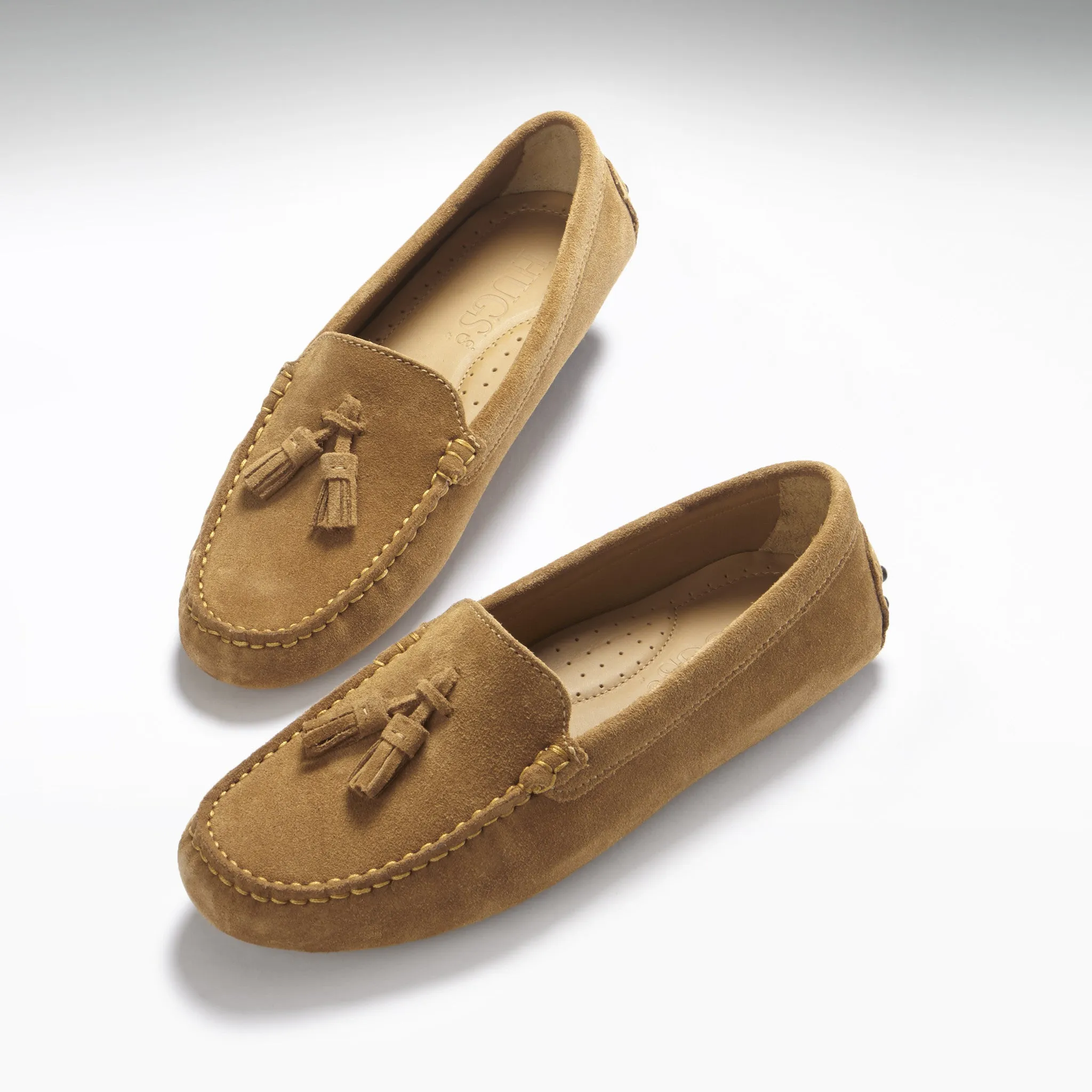 Non-Slip Design Street Way Women's Tasselled Driving Loafers, tobacco suede