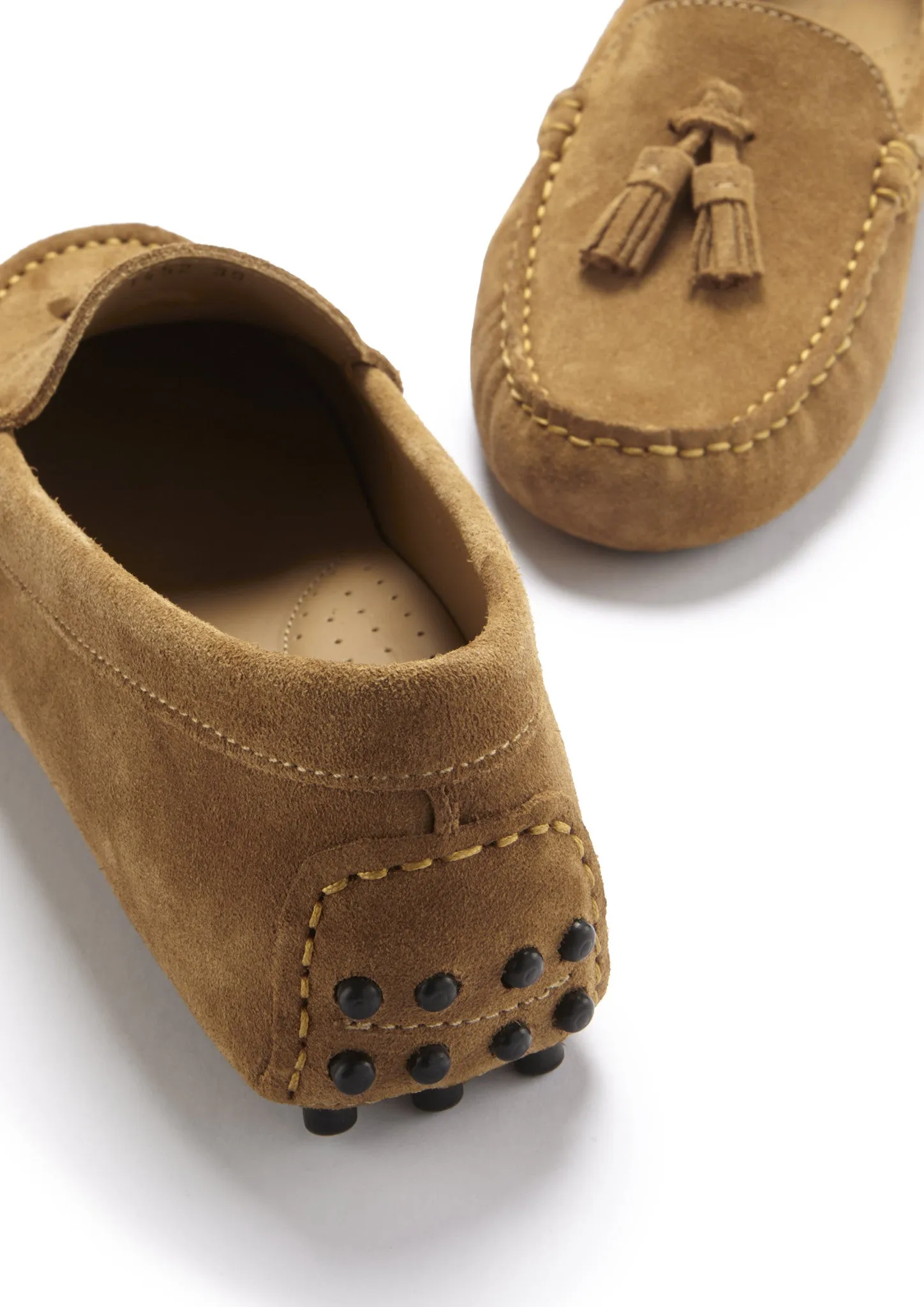 Women's Tasselled Driving Loafers, tobacco suede Winter Warm