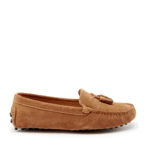 Professional Choice Women's Tasselled Driving Loafers, tobacco suede