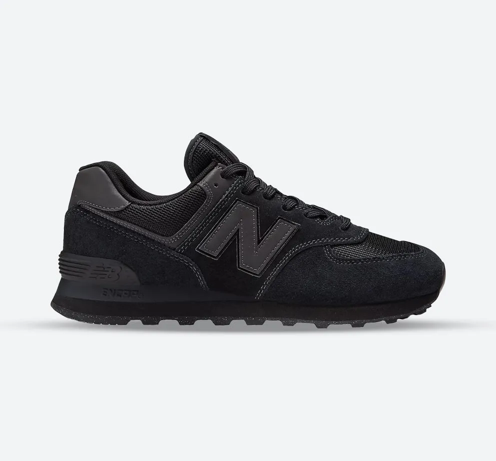 Men's Wide Fit New Balance  ML574EVE Running Sneakers - Exclusive - Black Global Cool Comfort Step