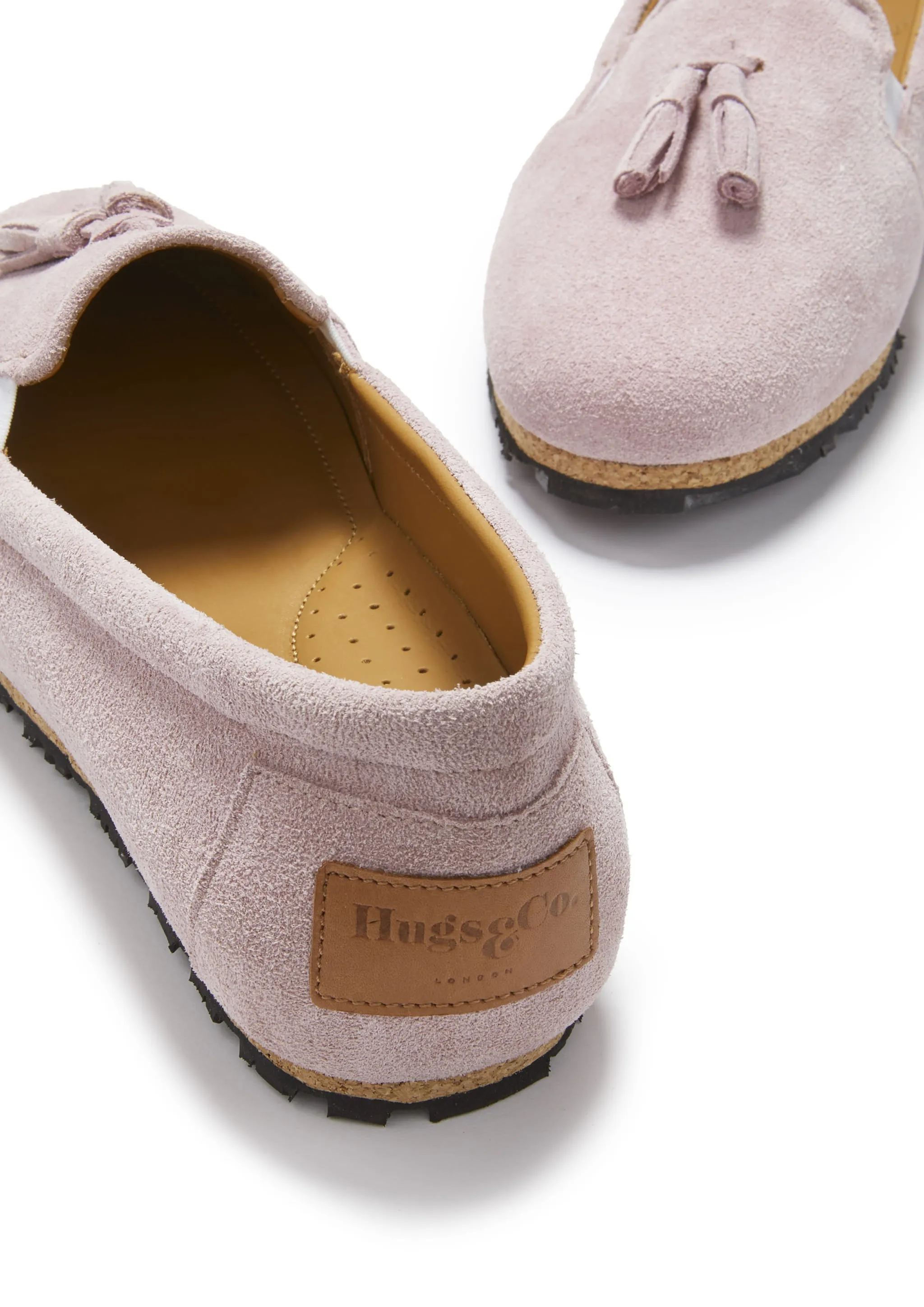 Women's Tasselled Espadrilles, powder pink suede City Tour spring fresh