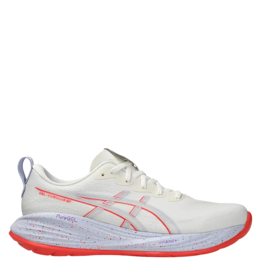 concrete - surface running shoes Good stability ASICS Men's GEL-CUMULUS 27 TOKYO Collection Running Shoes in Cream/Edo Purple AW25