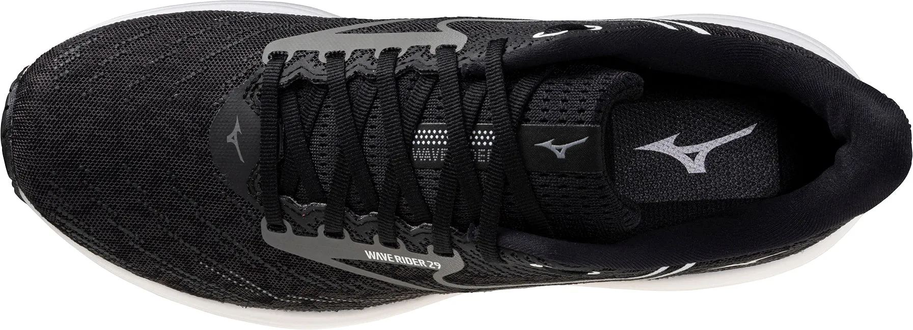 Flexible Fit City Adventure Mizuno Wave Rider 29 Mens Running Shoes - Black