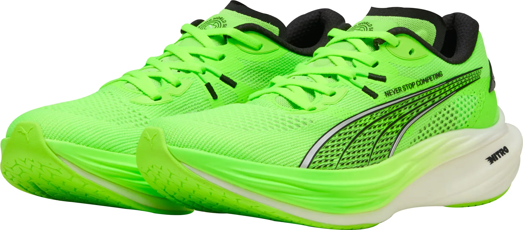 Work Quick Drying Travel Enthusiasts Puma Deviate Nitro 3 HYROX Mens Running Shoes - Green