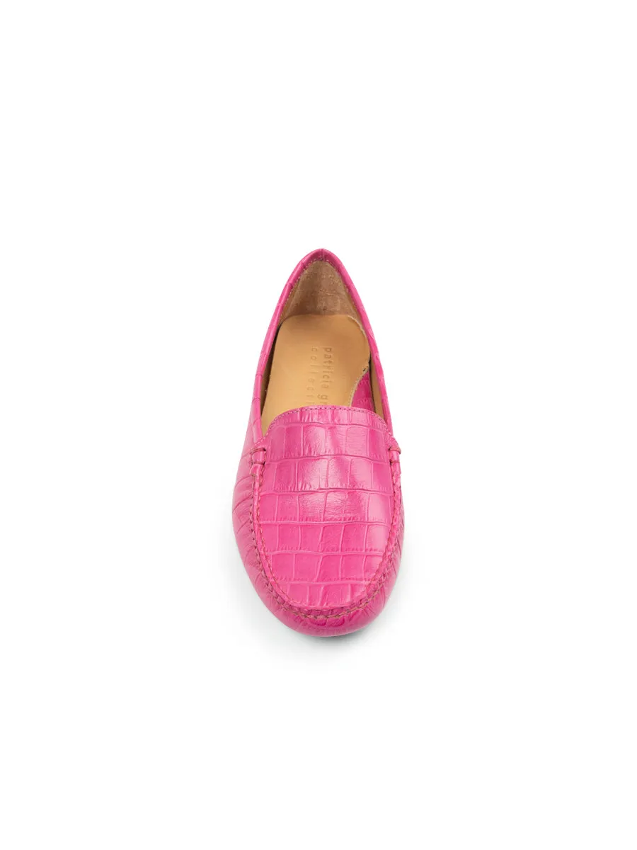 Comfort Heel Jillian Driving Moccasin in Crocodile