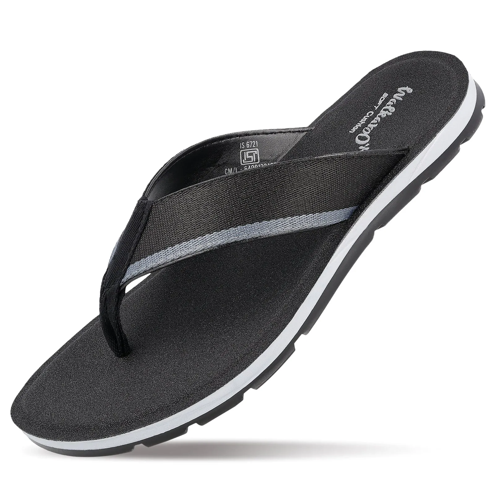 Comfort Ride Men's Daily Wear V-Strap Sandals - WGP50006 Black