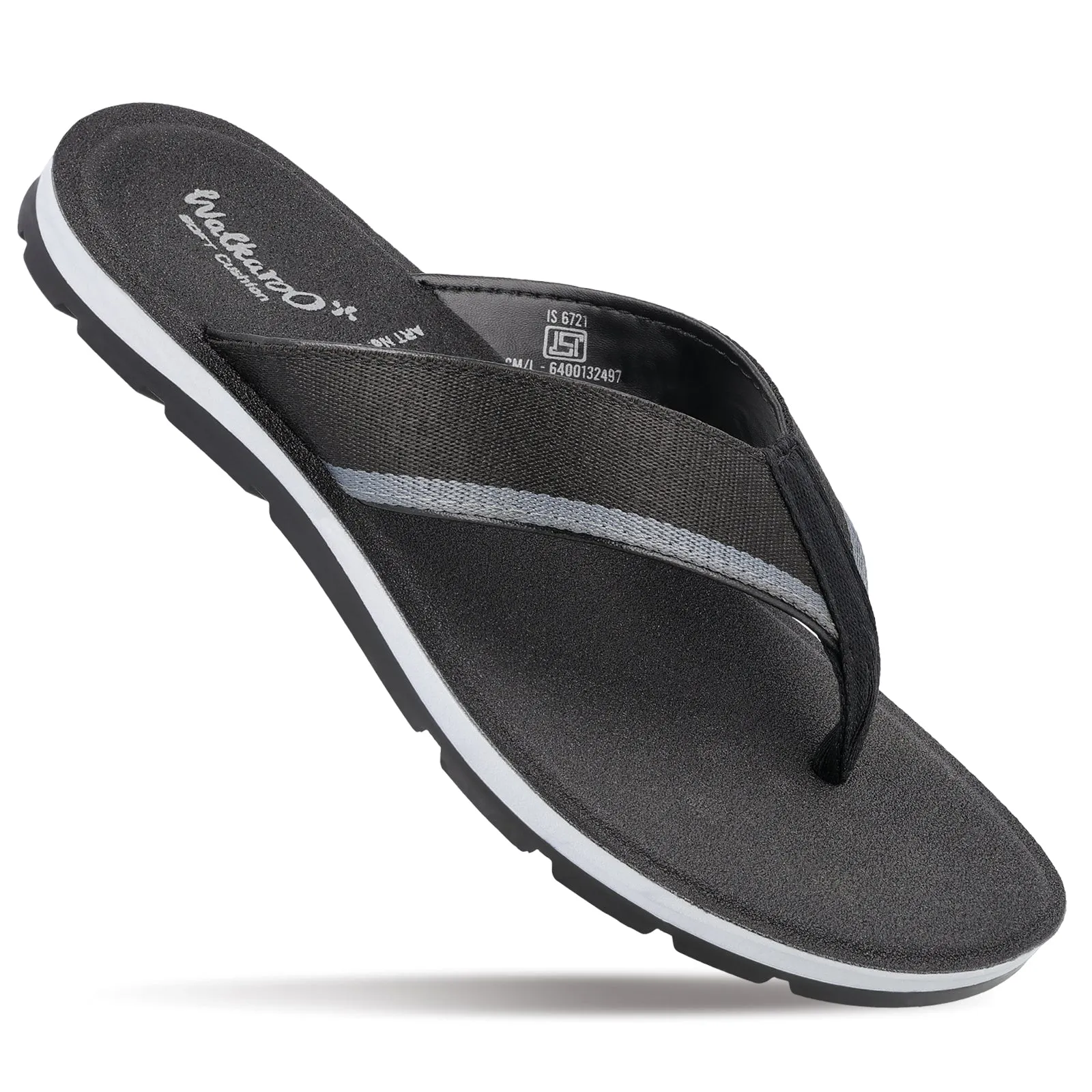 Beach Walk Everyday Pool Look Men's Daily Wear V-Strap Sandals - WGP50006 Black