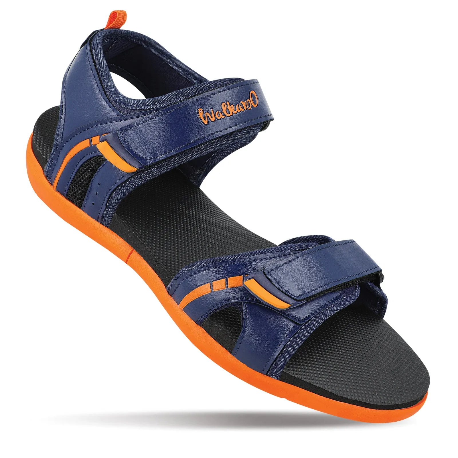 Walkaroo Mens Sandals  - WC4372 Navy Blue orange Low Weight
