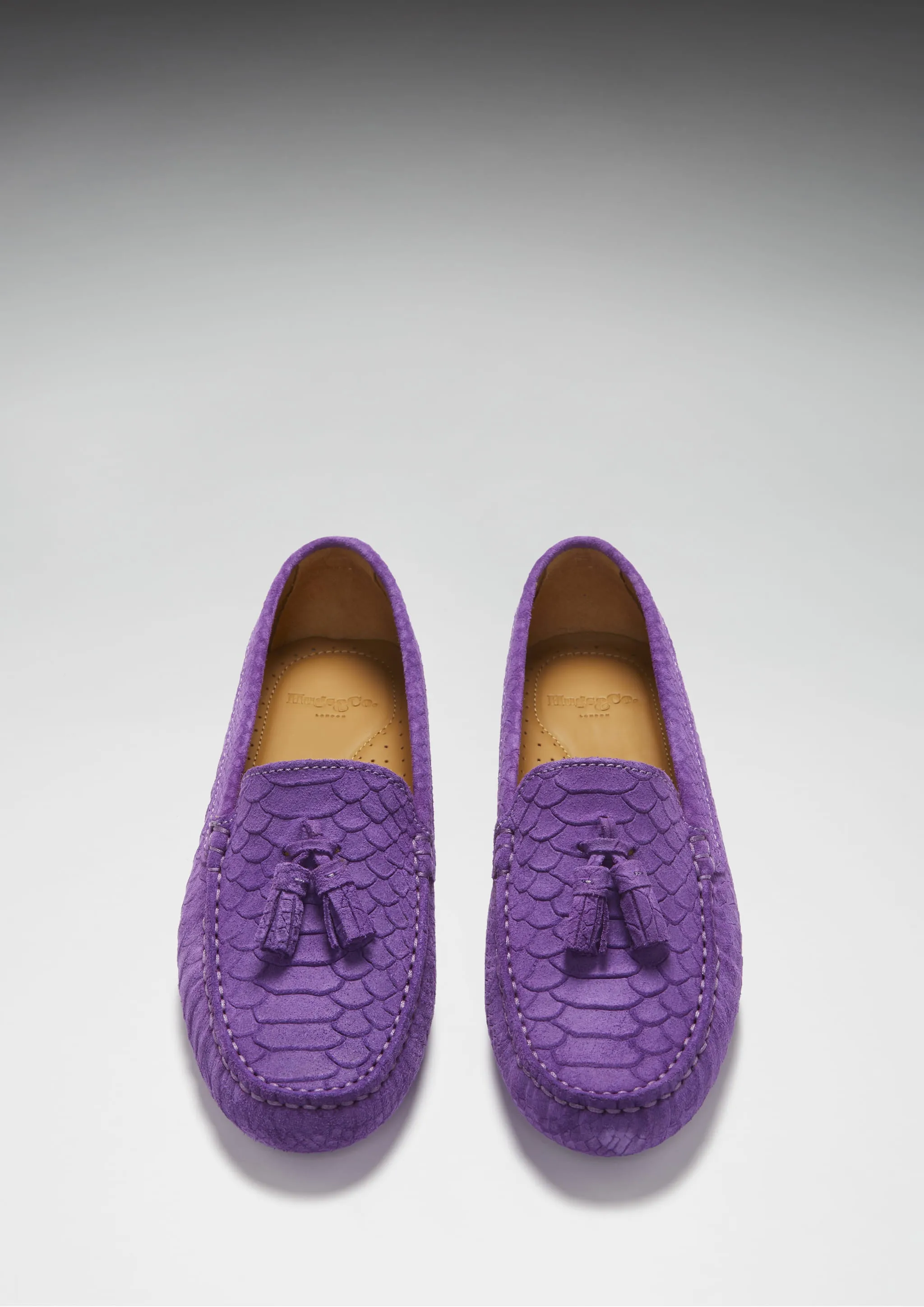 Easy Step Local Walk Women's Tasselled Driving Loafers, purple embossed suede