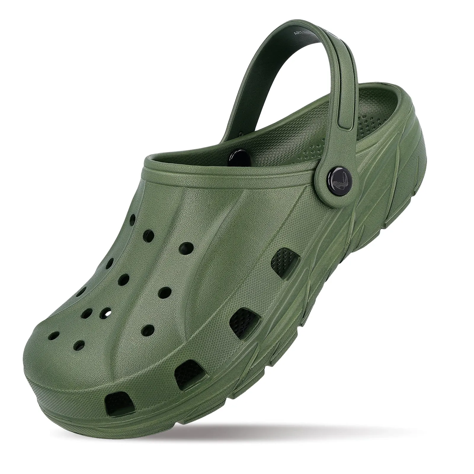 Walkaroo Mens Clogs  - WC4838 Olive Slip On