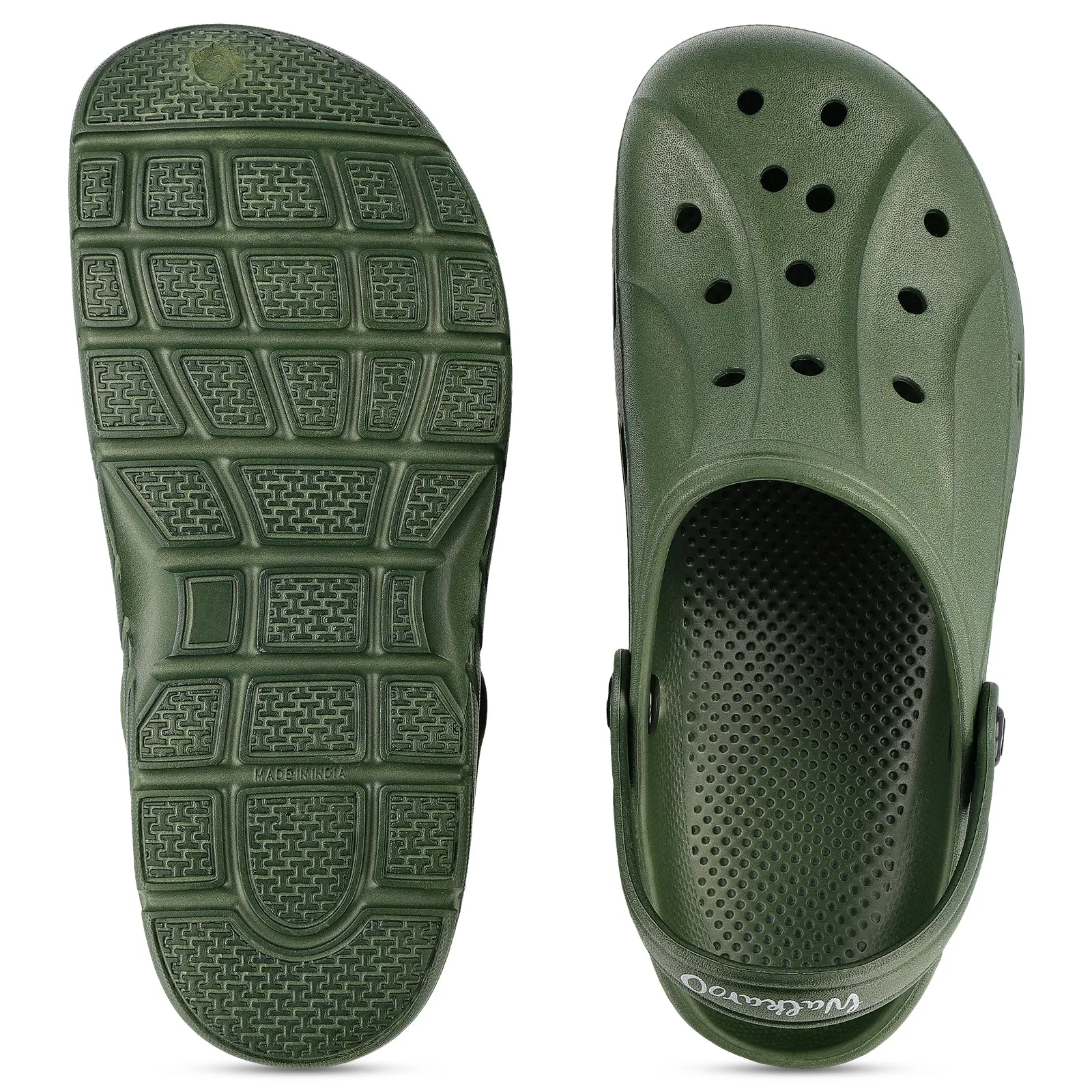 Walkaroo Mens Clogs  - WC4838 Olive City Vibe