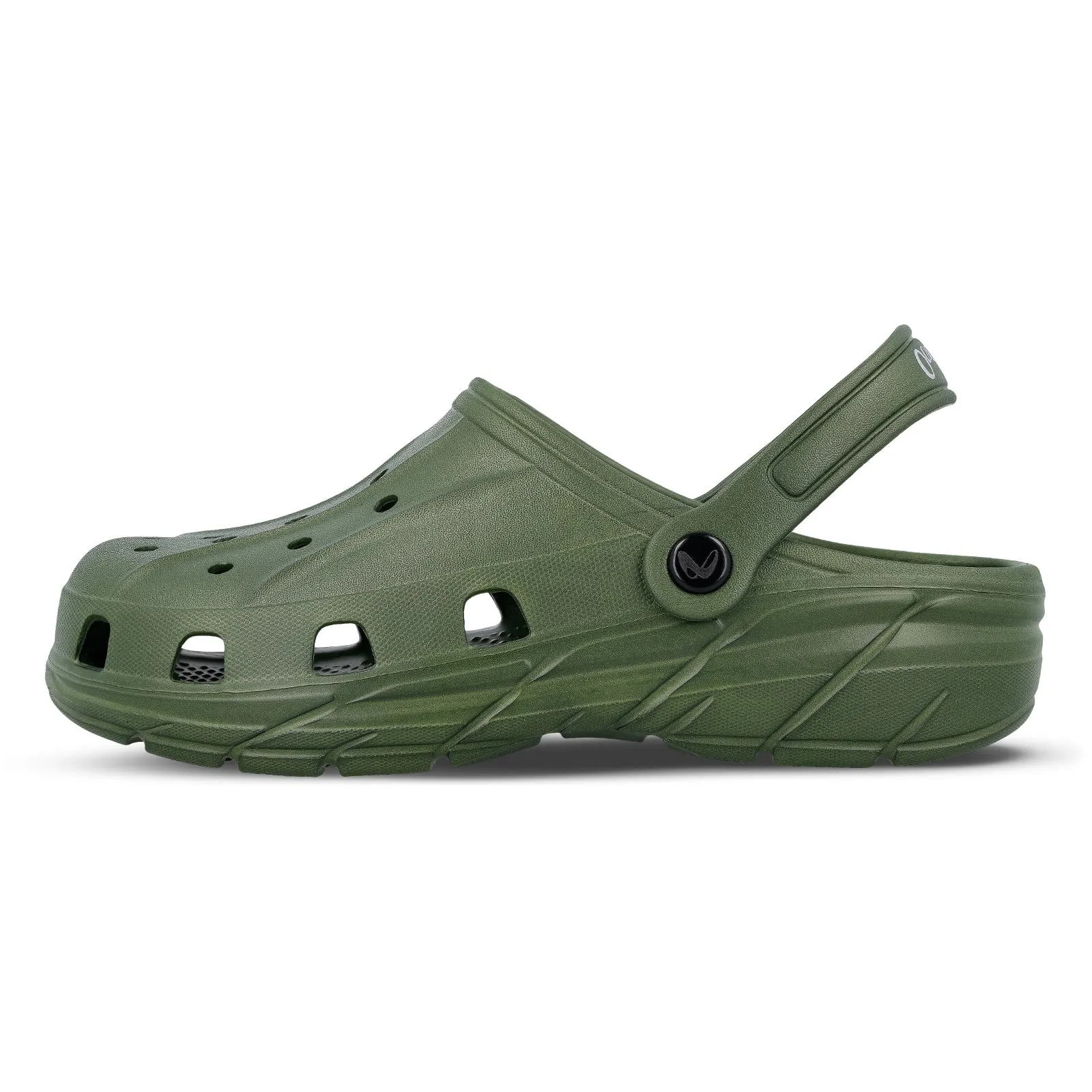 Walkaroo Mens Clogs  - WC4838 Olive Sleek Flats Soft Band