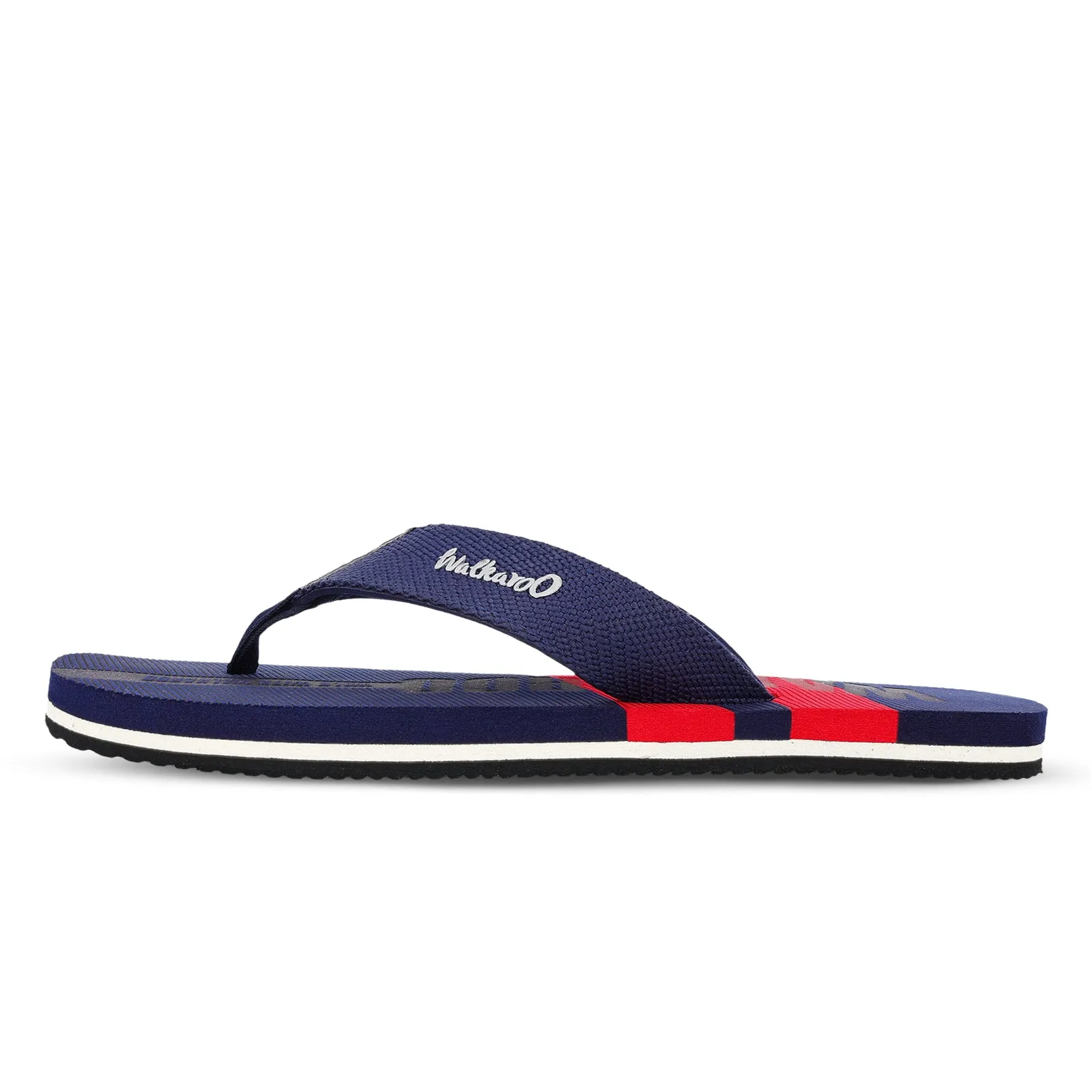 Men's Flip Flop Slippers - WC4257 Navy Blue Red Foot Loving Comfort Quick Step