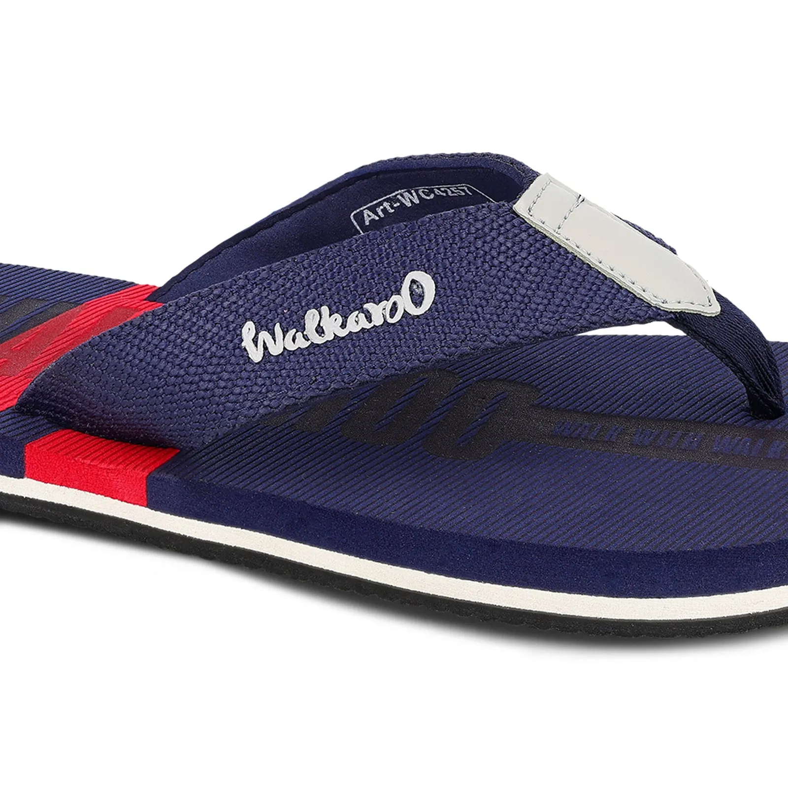 Pool Holiday Look Relax Walk Men's Flip Flop Slippers - WC4257 Navy Blue Red