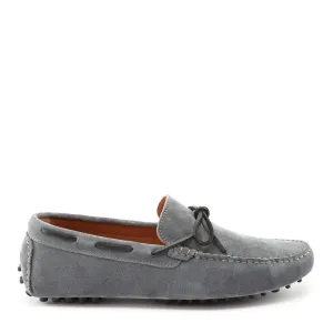 Light Design Synthetic Upper Laced Driving Loafers, slate grey suede
