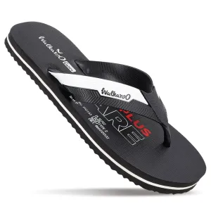 beachside walk Holiday Park Look Men's Hawai Slippers - HG153 Black White