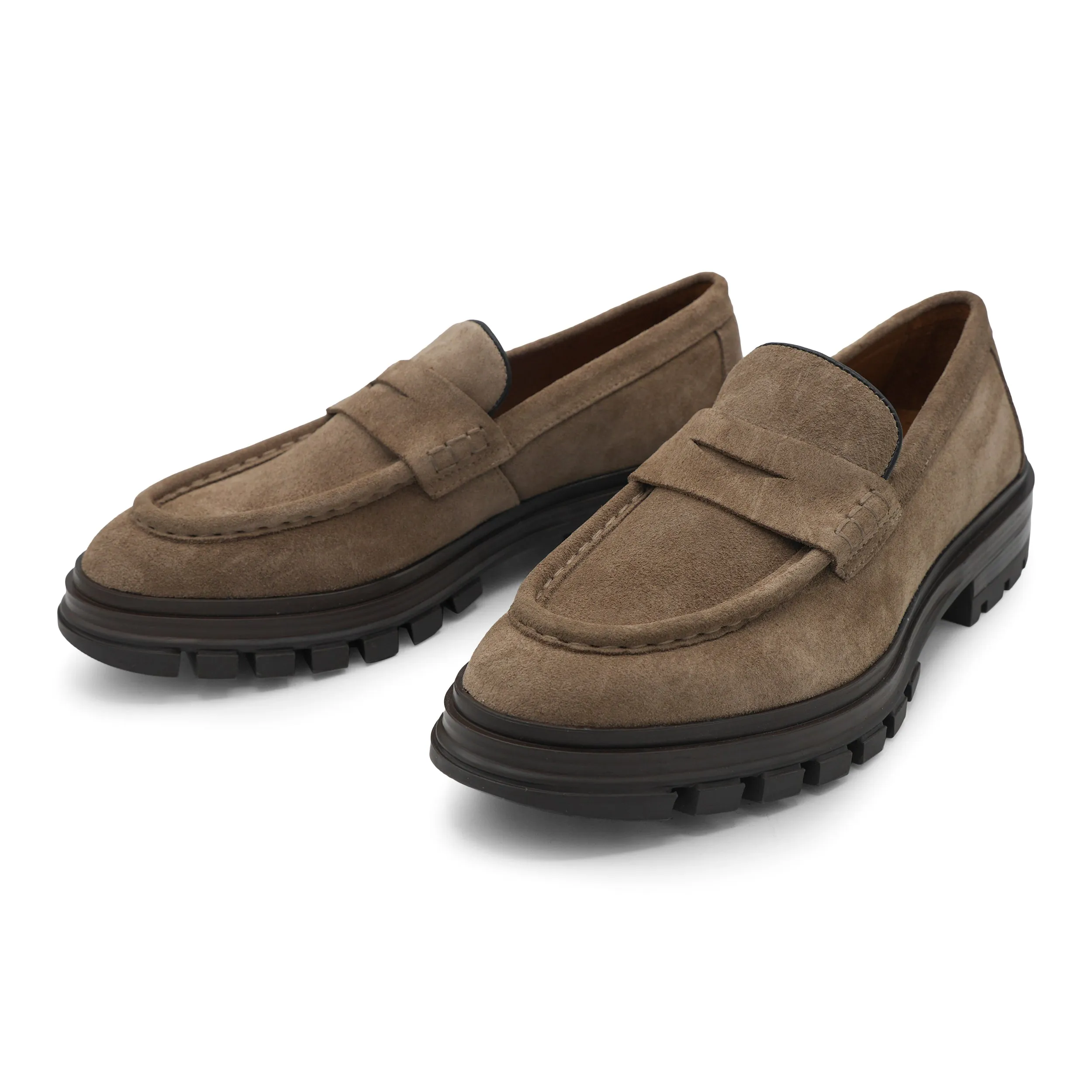 School Style 6674 - Beige Suede Chunky Loafer