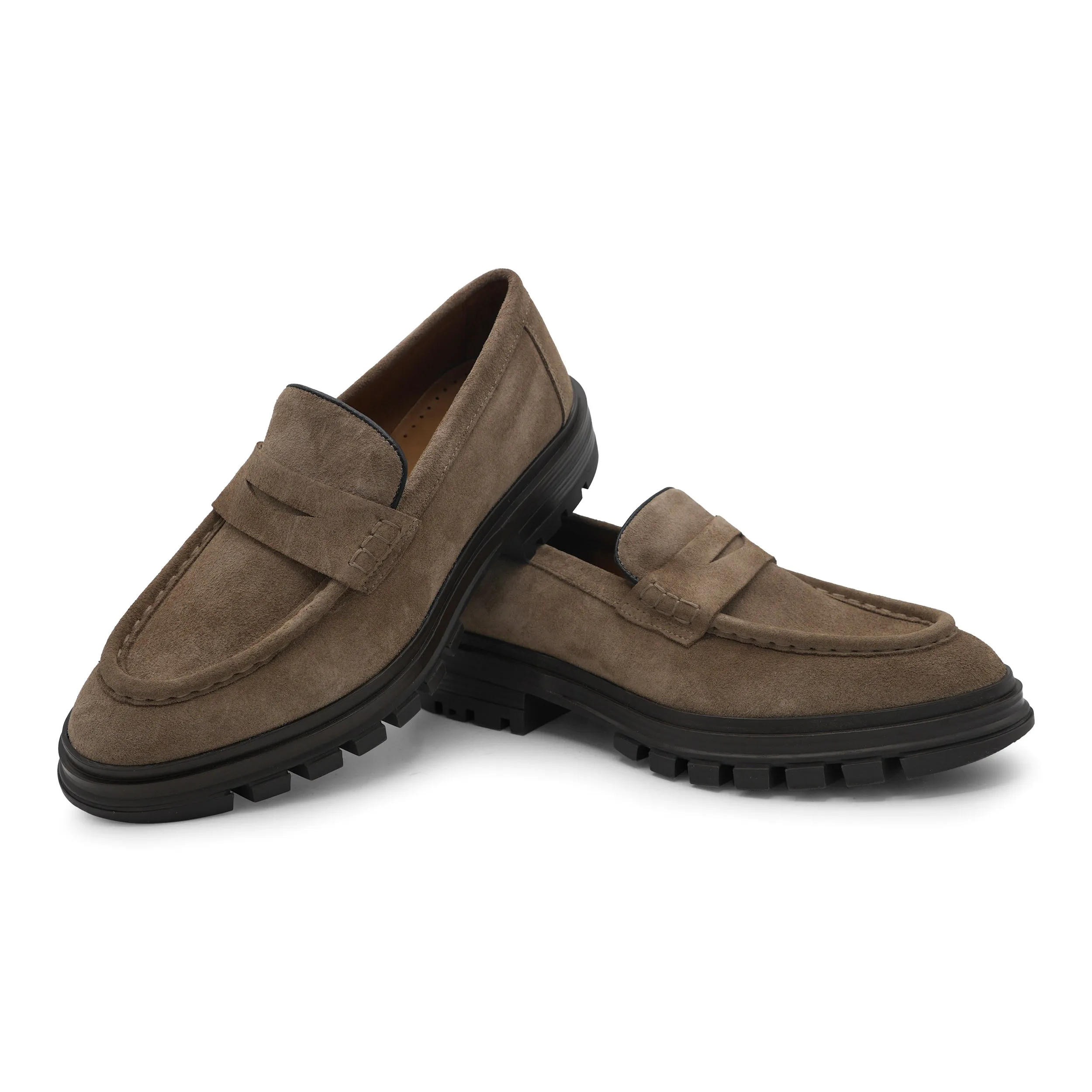 Quick Motion Clean Path 6674 - Beige Suede Chunky Loafer