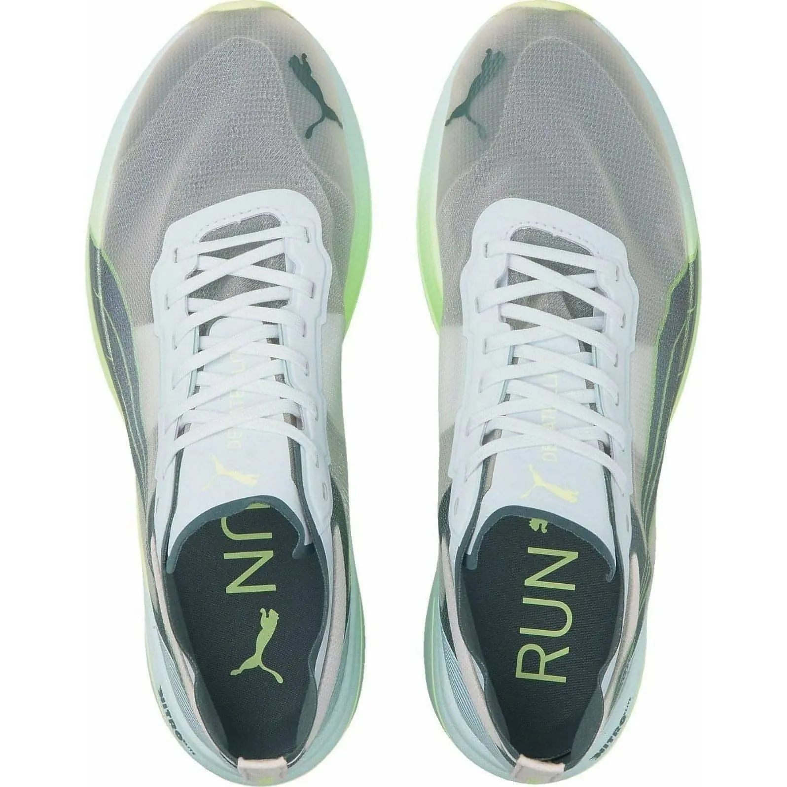 Feather Light Cold Weather Low Top Puma Deviate Nitro Elite Racer Mens Running Shoes - White