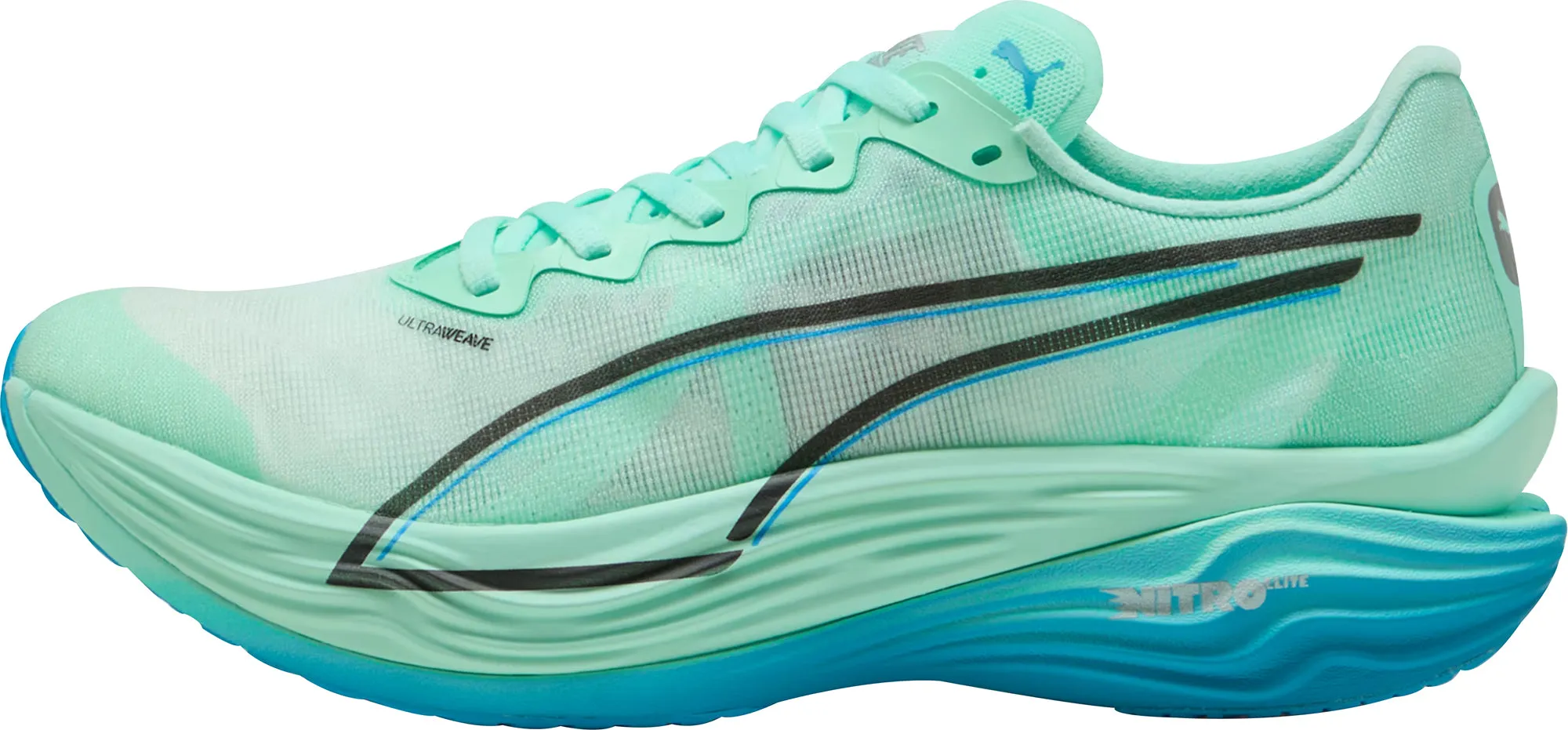Arch Support Standing Workers Black Edge Puma Deviate Nitro Elite 3 Mens Running Shoes - Green