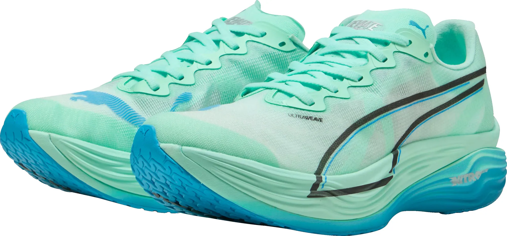 Puma Deviate Nitro Elite 3 Mens Running Shoes - Green Waterproof Outdoor Travel
