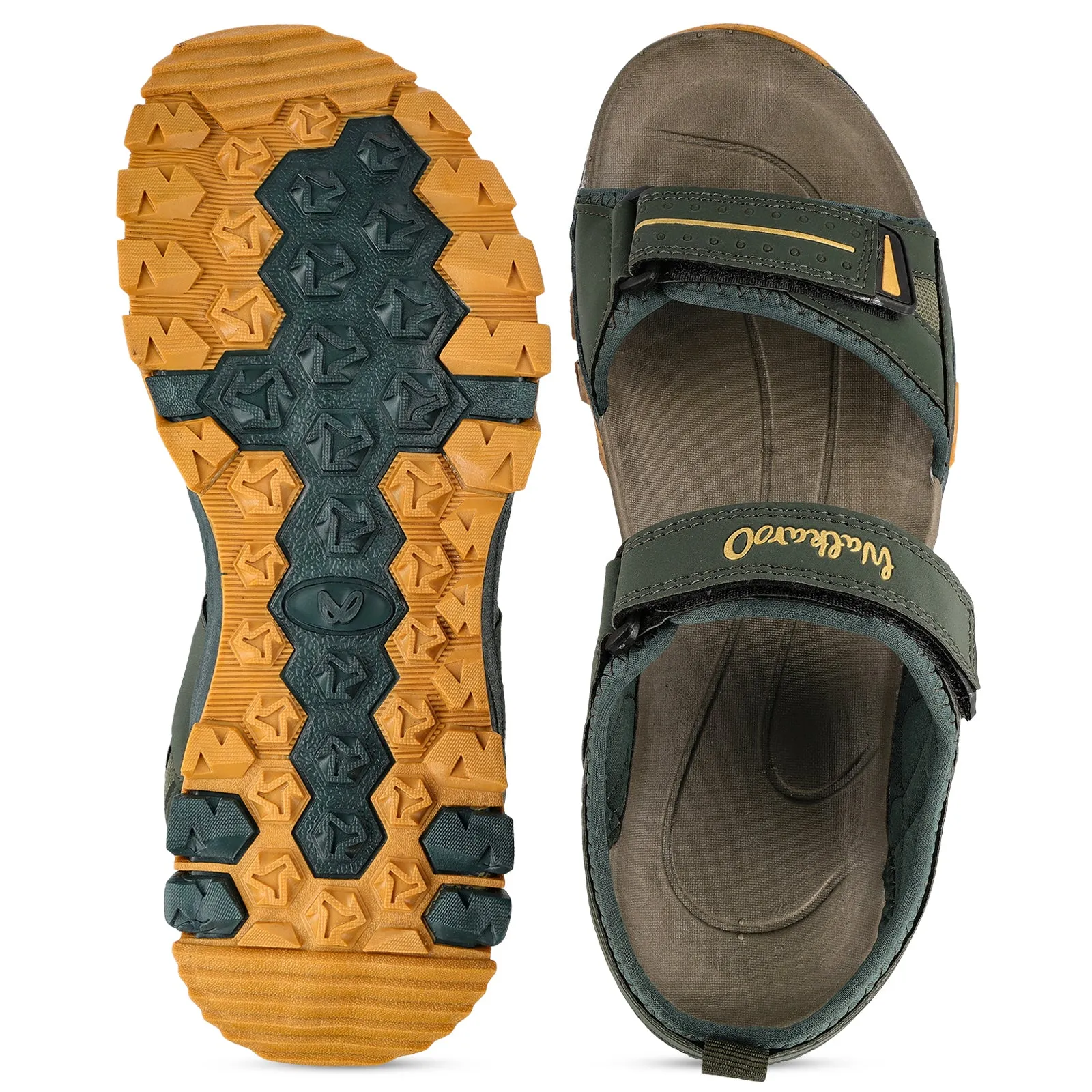 Men's Sports Sandals - WC4444 Green Yellow Cushioned Casual Wear