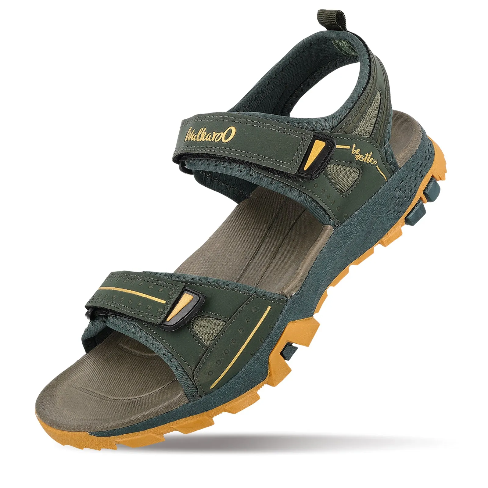 Wide Strap Supportive Fit Men's Sports Sandals - WC4444 Green Yellow