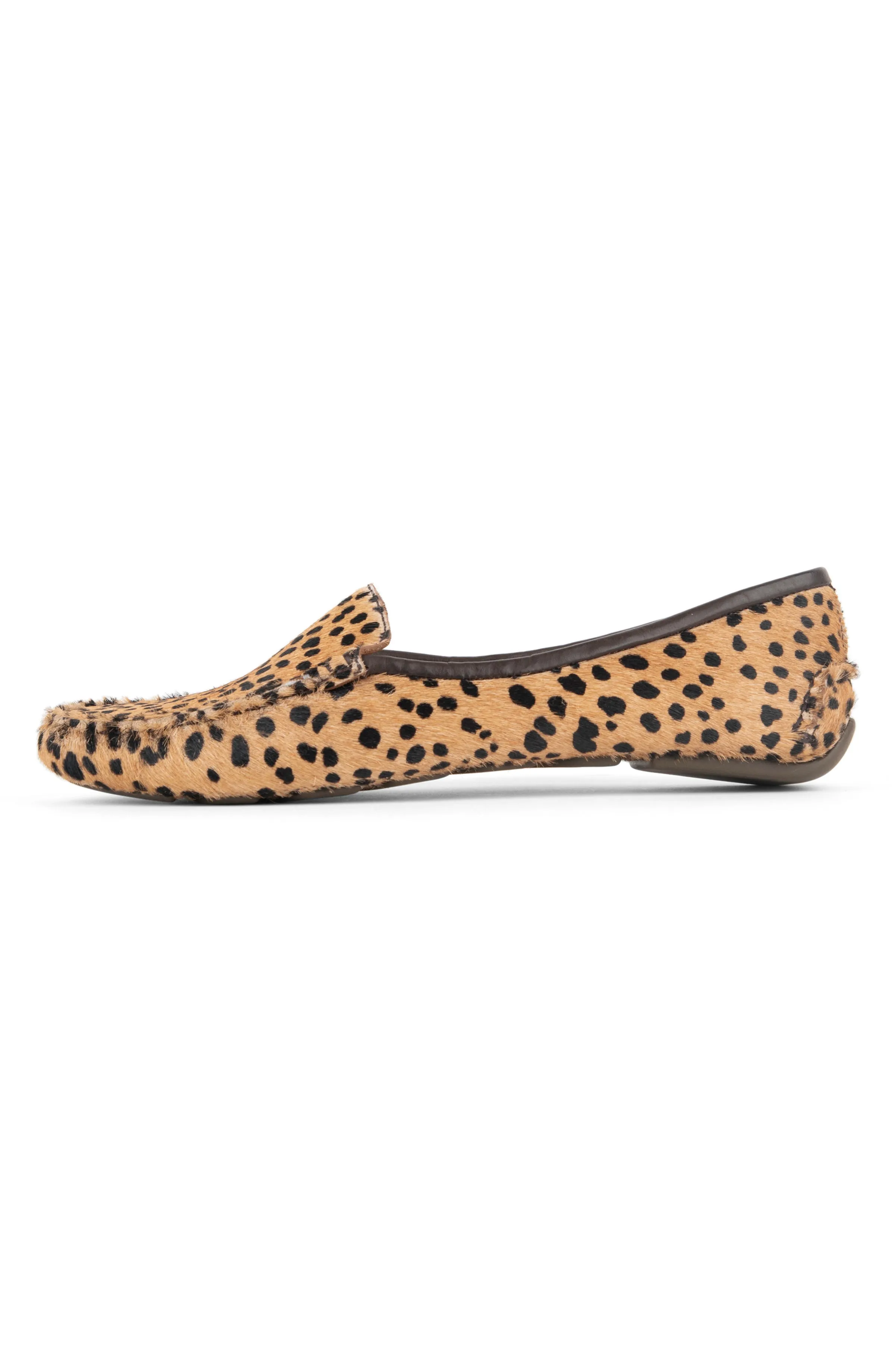 Jillian Driving Moccasin in Haircalf Silver Shine Peace Step