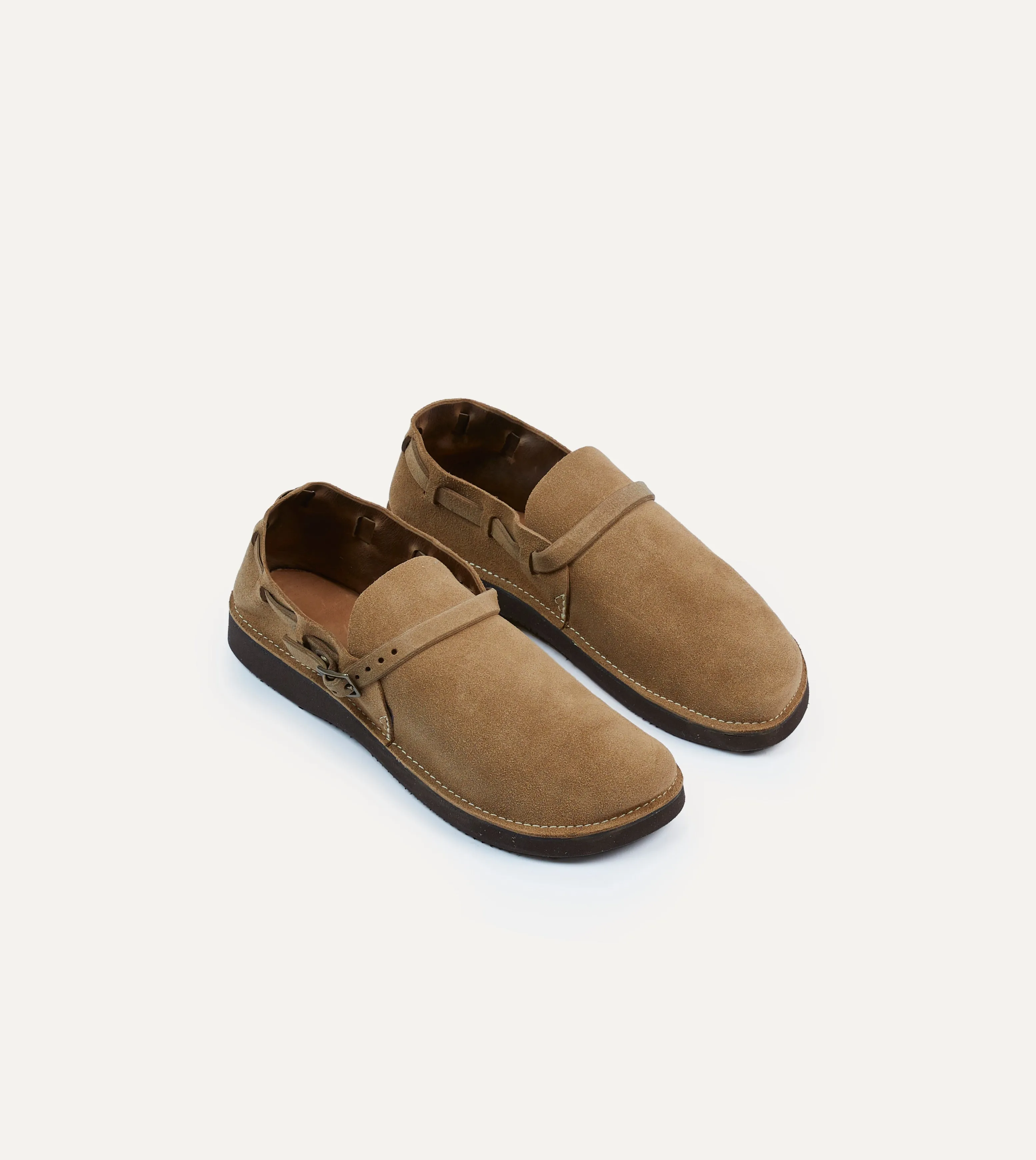 Cotton Base Aurora for Drake's Middle English Light Brown Roughout Leather Shoe