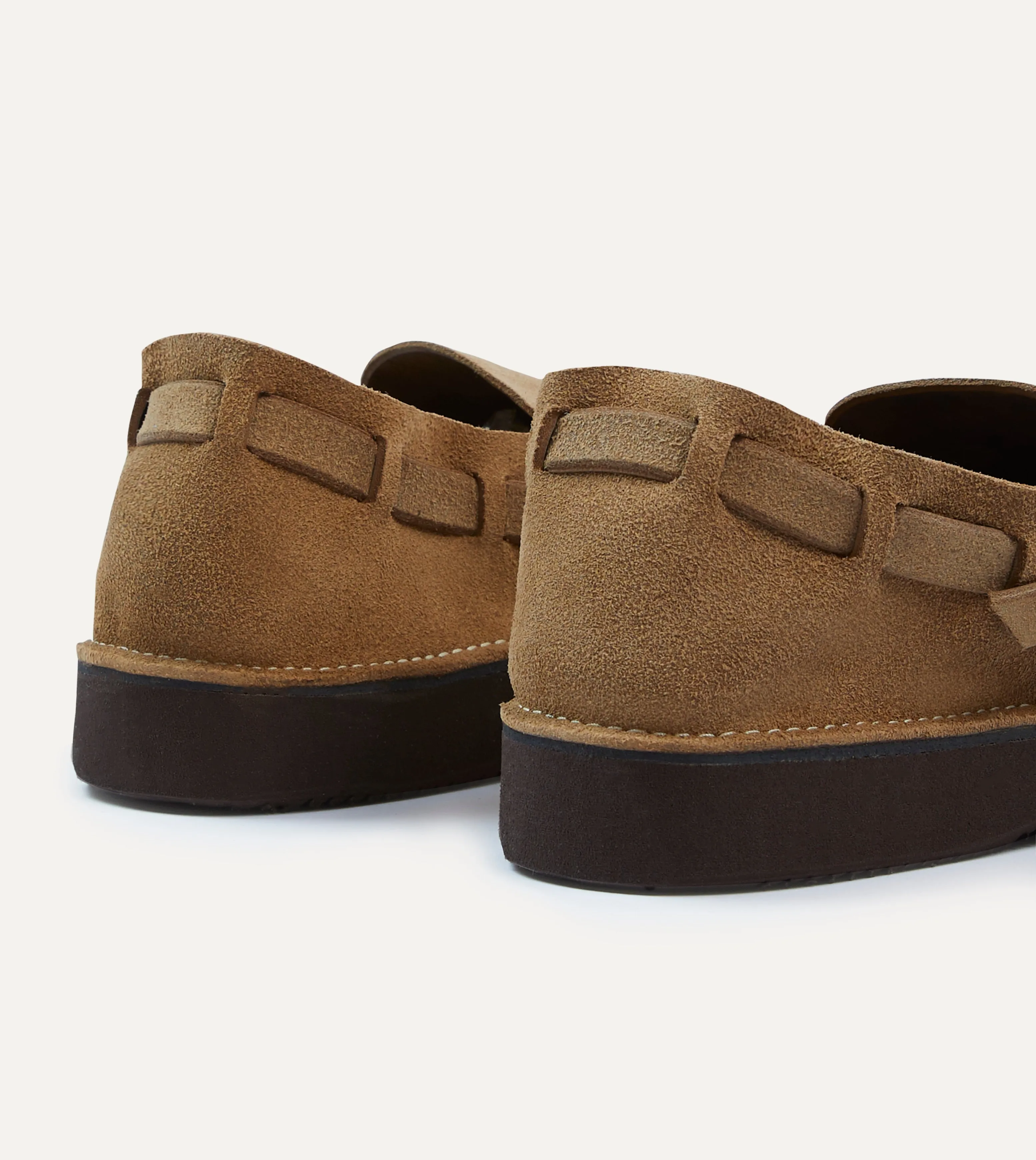 Foam Lining Trail Running Pose Ready Aurora for Drake's Middle English Light Brown Roughout Leather Shoe
