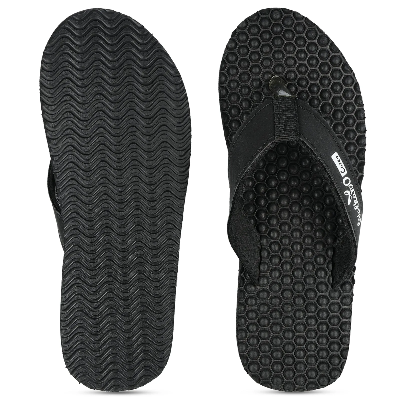 Beach Slip Textured Grip Women's Textured Care Plus Flip-Flop  - WH3950 Black