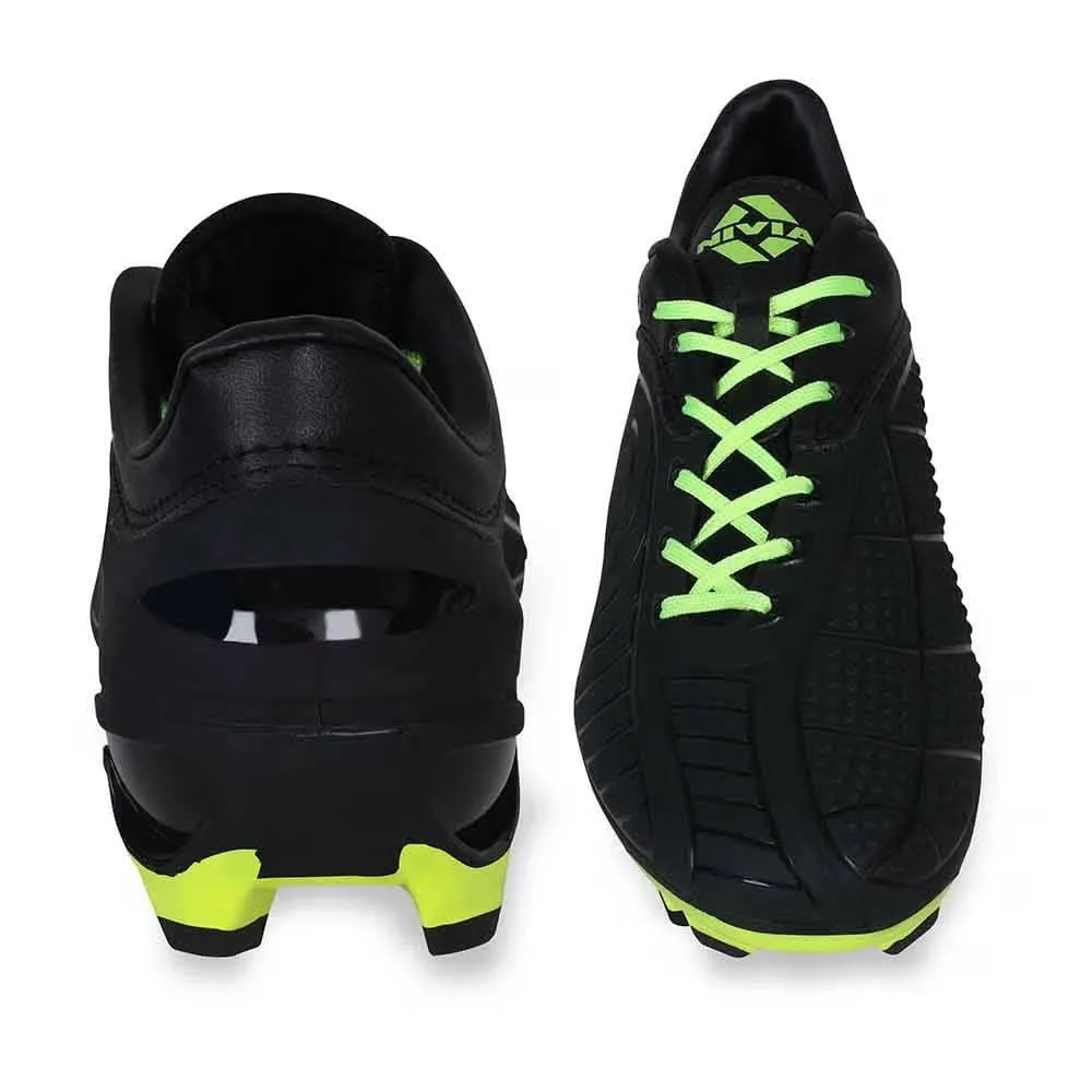 Contoured Footbed Sharp Turn NIVIA Dominator 2.0 Football Shoes for Men (Black)