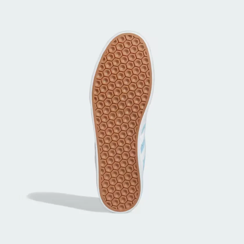Adidas  Busenitz Vulc II Skate Shoes - Cloud White / Cloud White / Gold Metallic Plush Interior Impact Ease