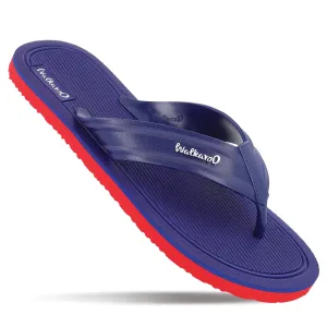 Men's Hawai Slippers - HG190 Navy Blue Red Ankle Strap