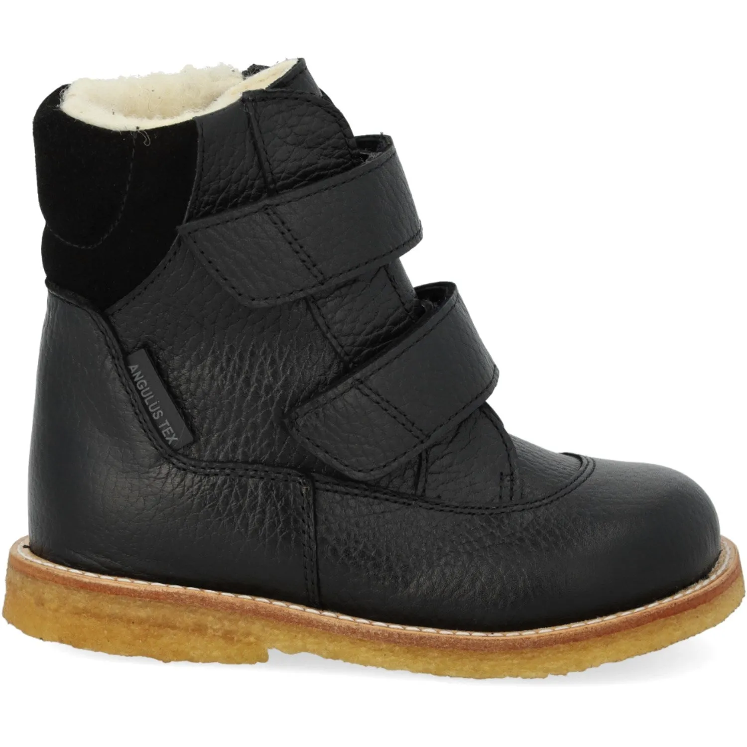 Angulus Black TEX Boot with Velcro Closure Snow Winter Expedition Extreme Cold
