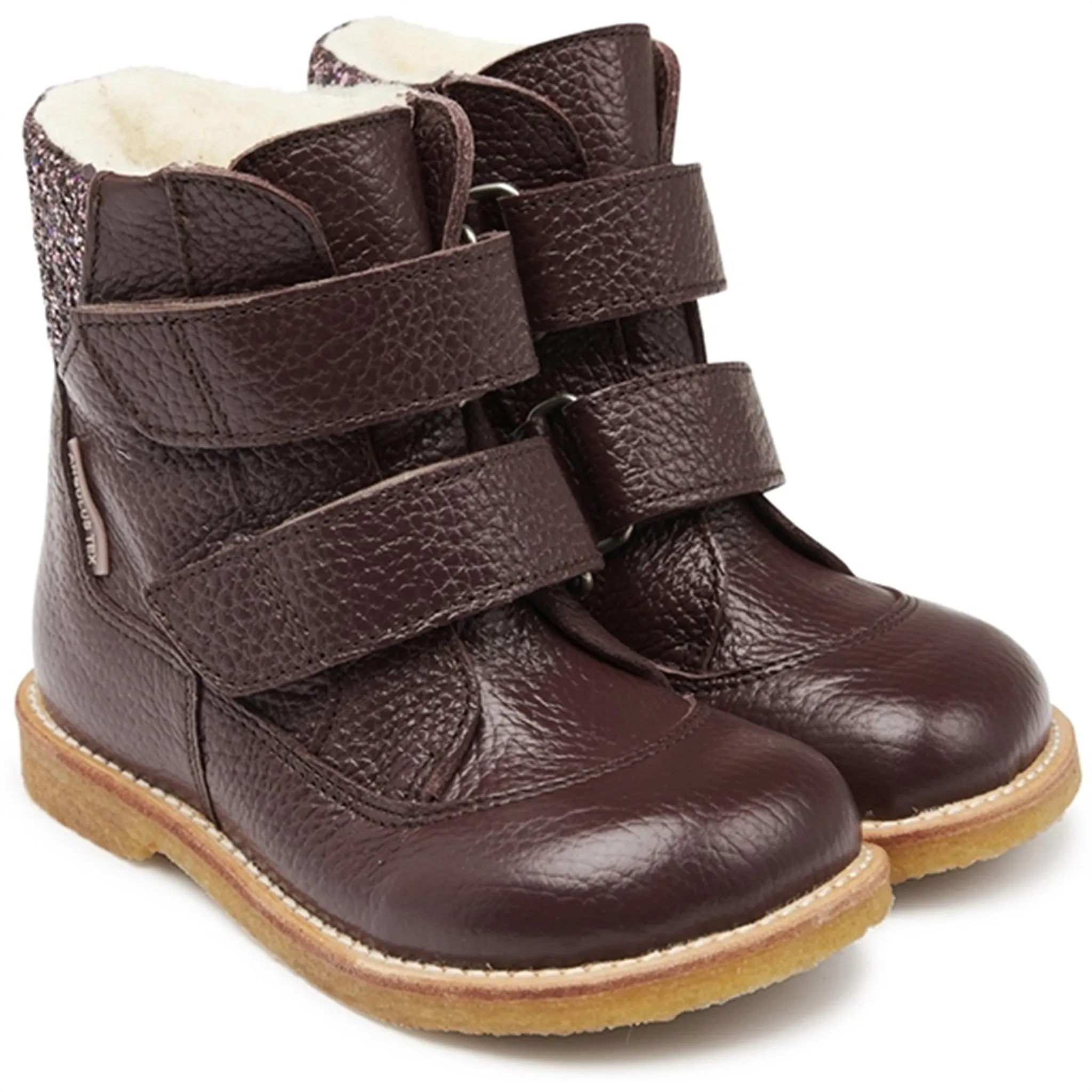 Snow Cozy Angulus Tex-Boots With Velcro Bordeaux/Bordeaux Multi Glitter