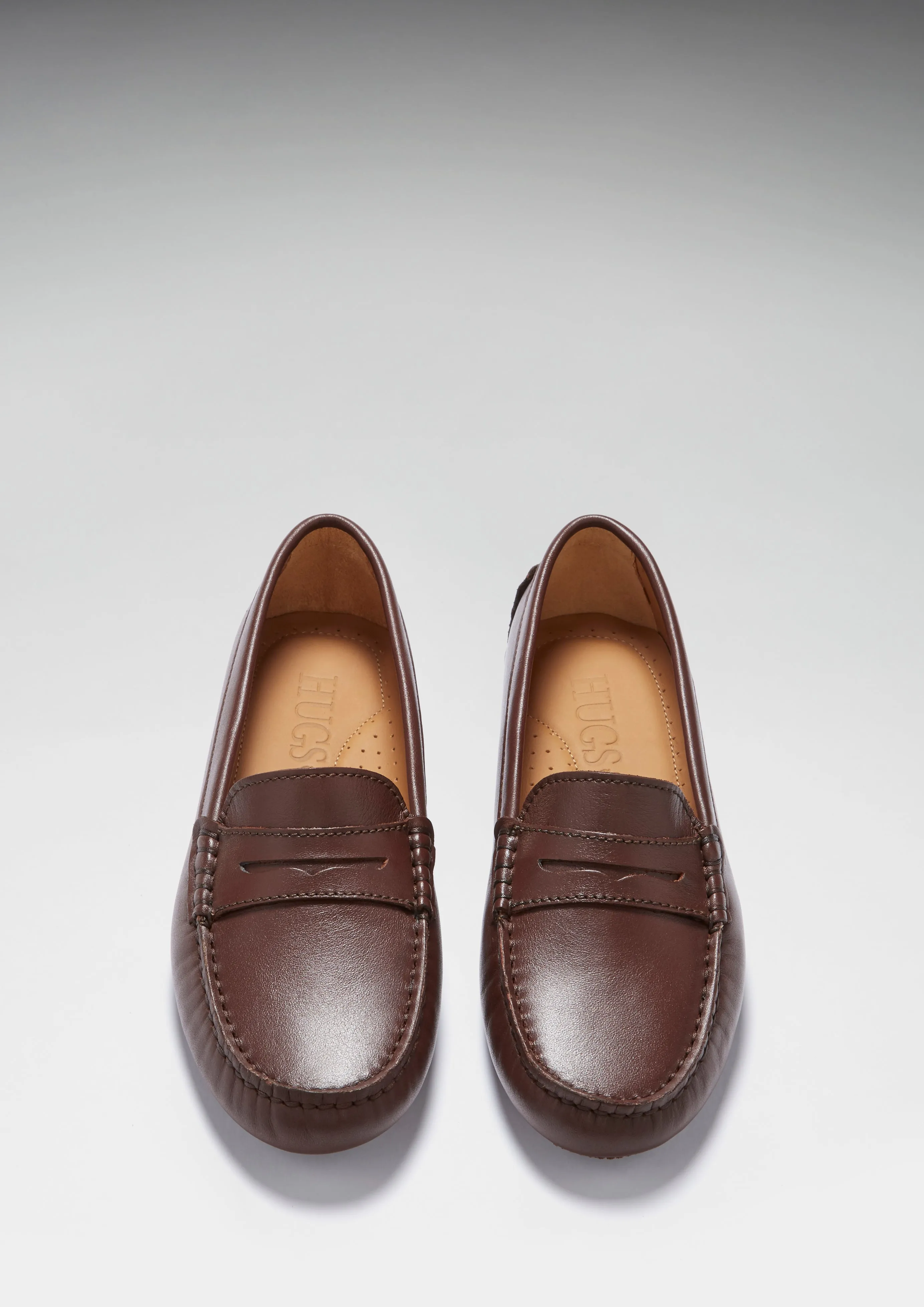 Chic Detail Women's Penny Driving Loafers, brown leather