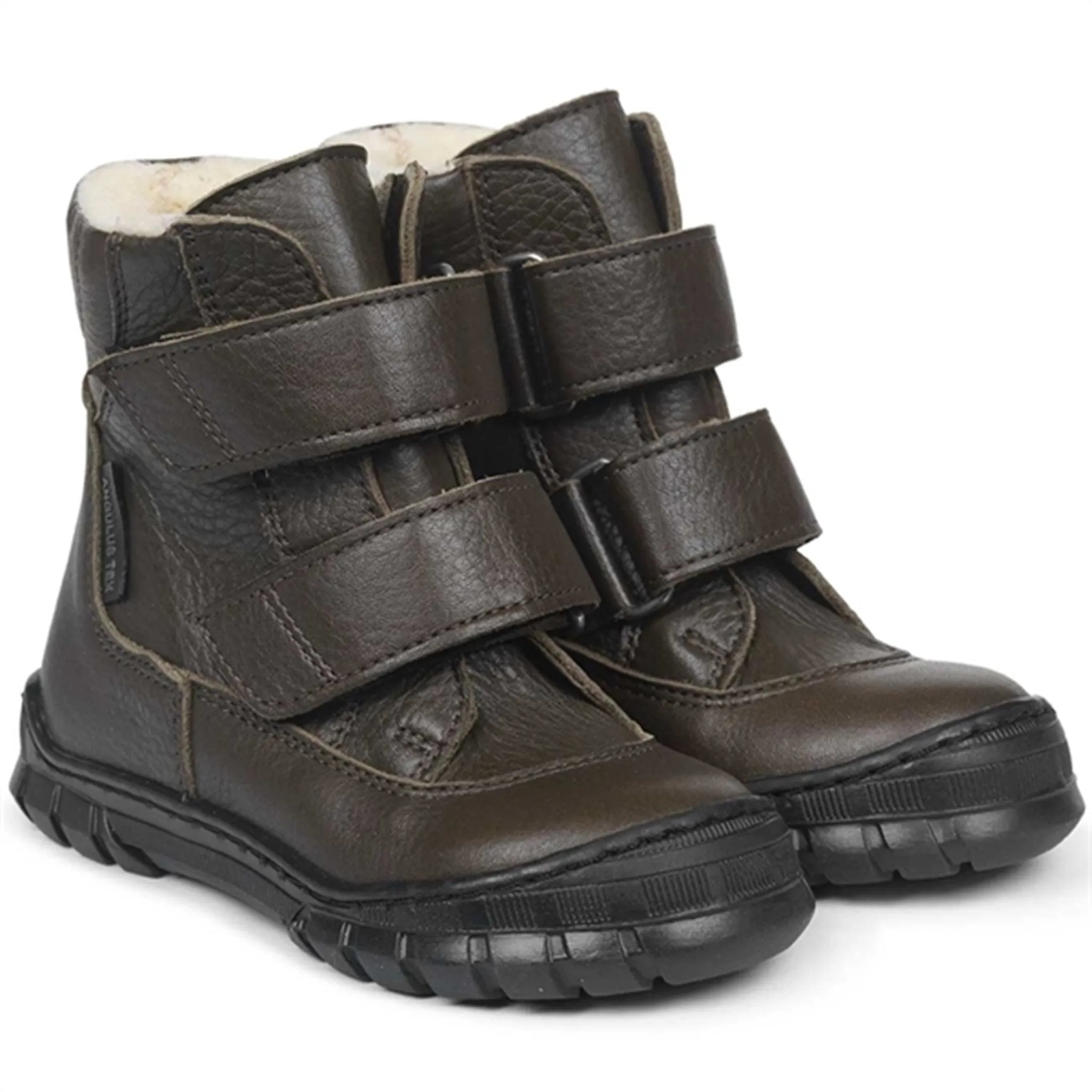 Frost resistant Snow Casual Angulus TEX Boots w. Velcro Dark Olive 2115-102-1263