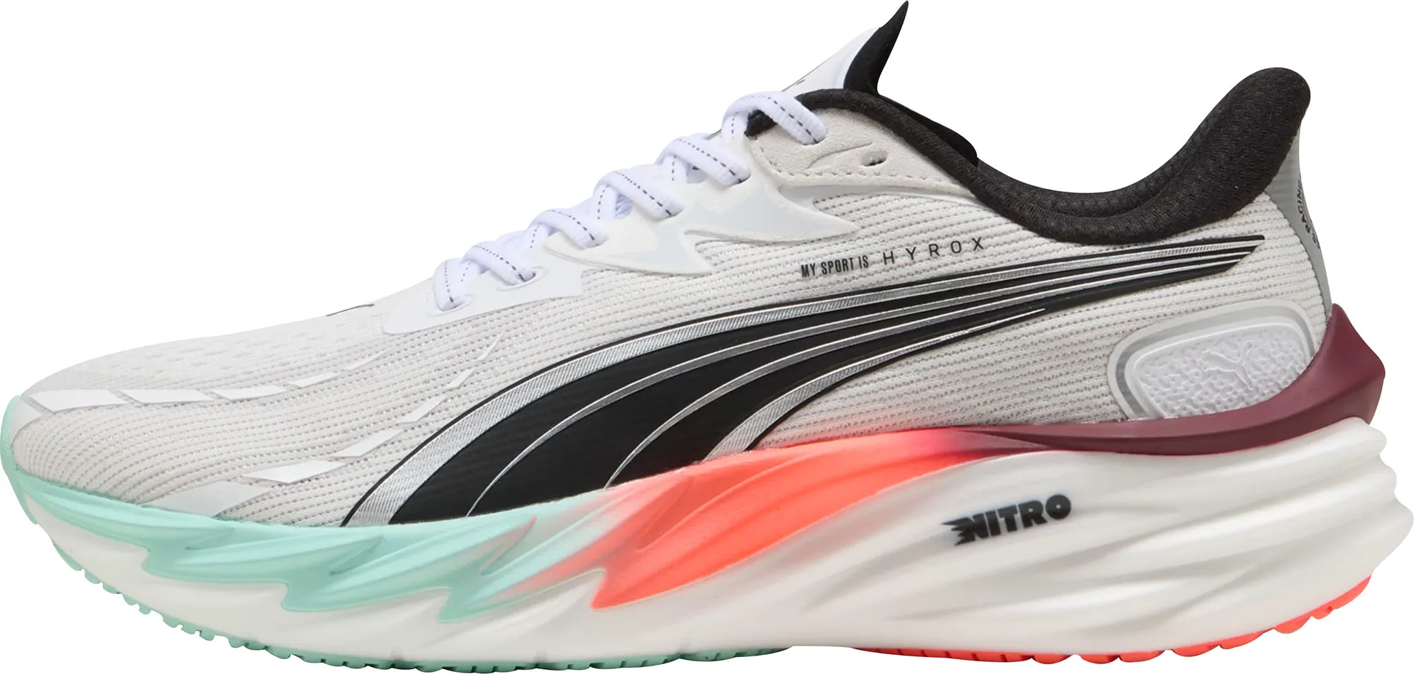 Durable Build Trail Running Trendy Puma Velocity Nitro 4 HYROX Mens Running Shoes - White