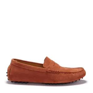 Penny Driving Loafers, rust suede Easy Slip Comfort Walk