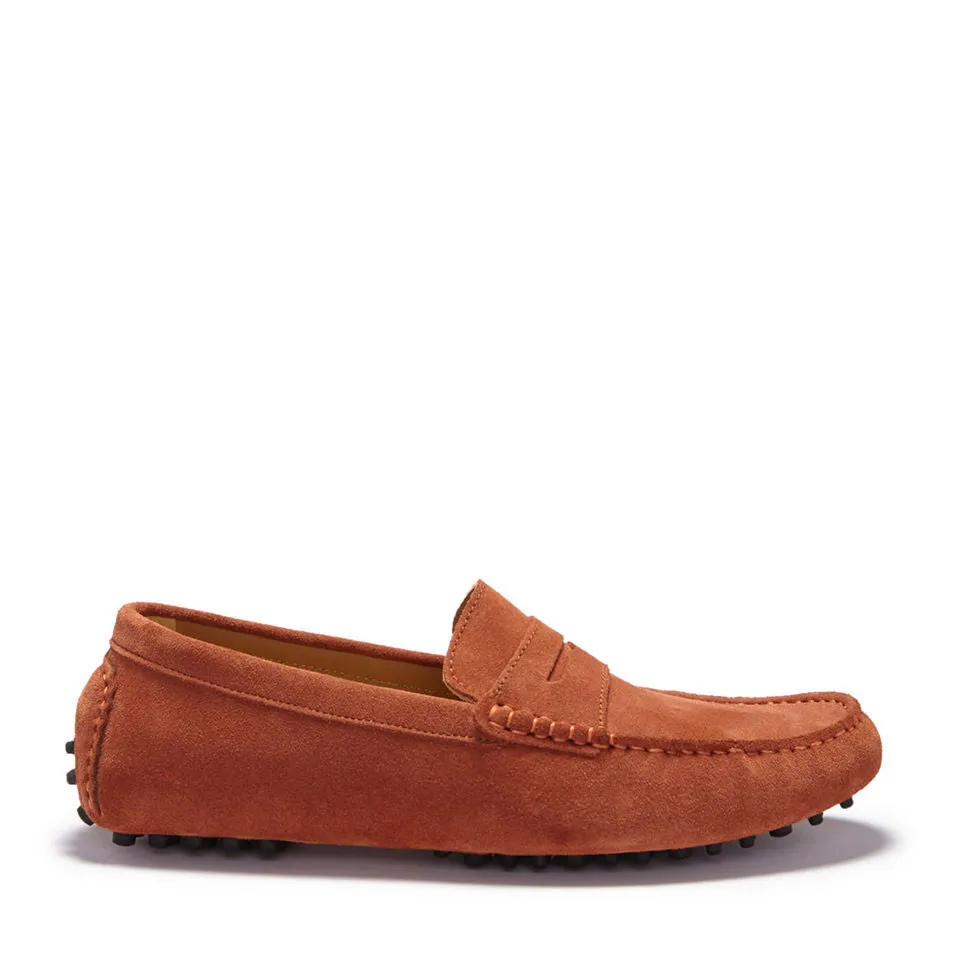 Penny Driving Loafers, rust suede Easy Slip Comfort Walk
