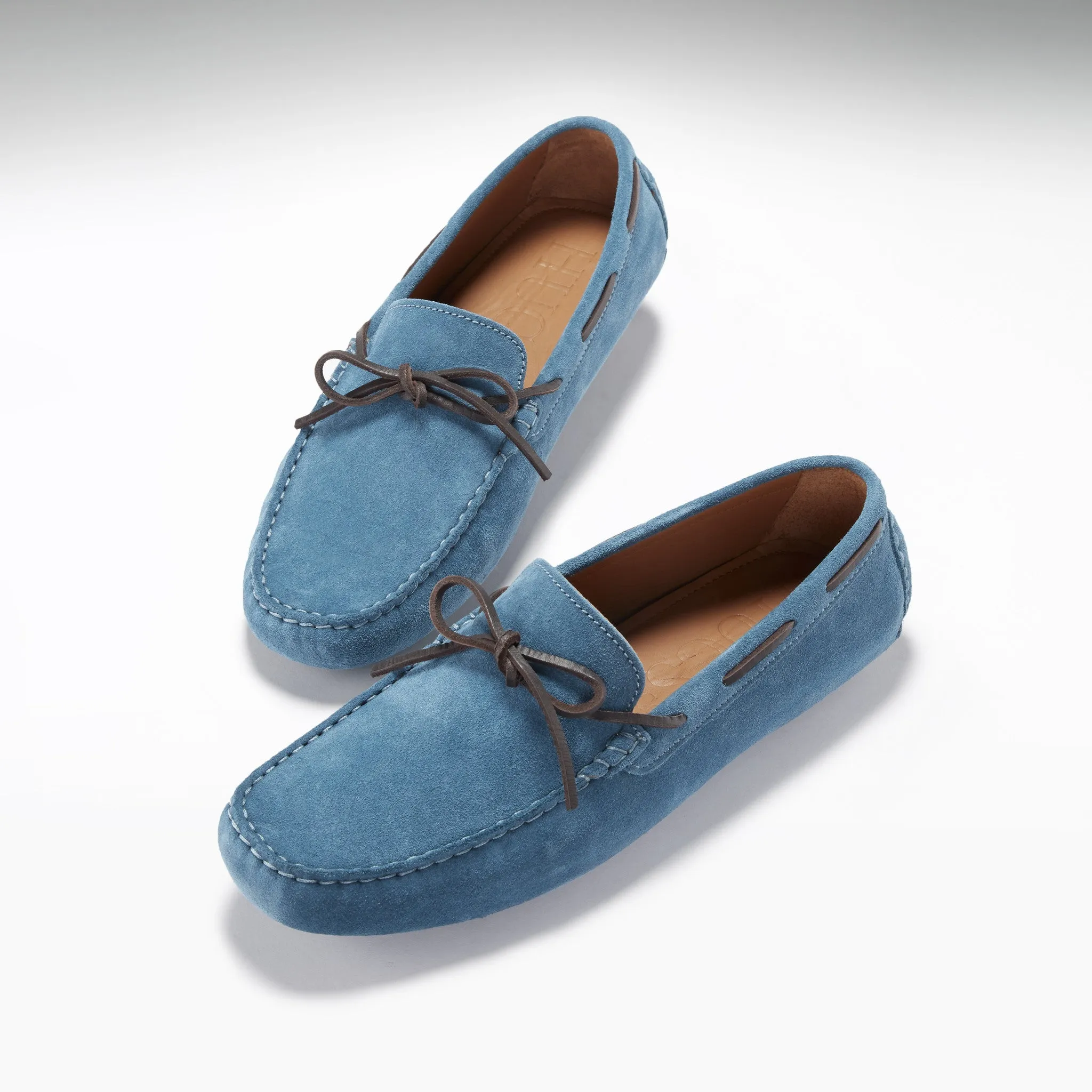 Laced Driving Loafers, petrol blue suede Neat Guard